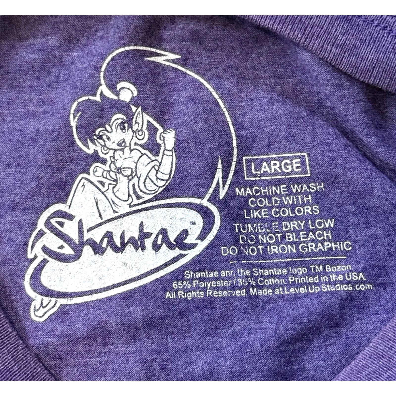 Vintage WayForward Shantae: 1/2 Genie Hero Promo Shirt L Purple Logo Graphic Print Short Sleeve Unisex Adults T-Shirt Size US L / EU 52-54 / 3 - 7 Thumbnail