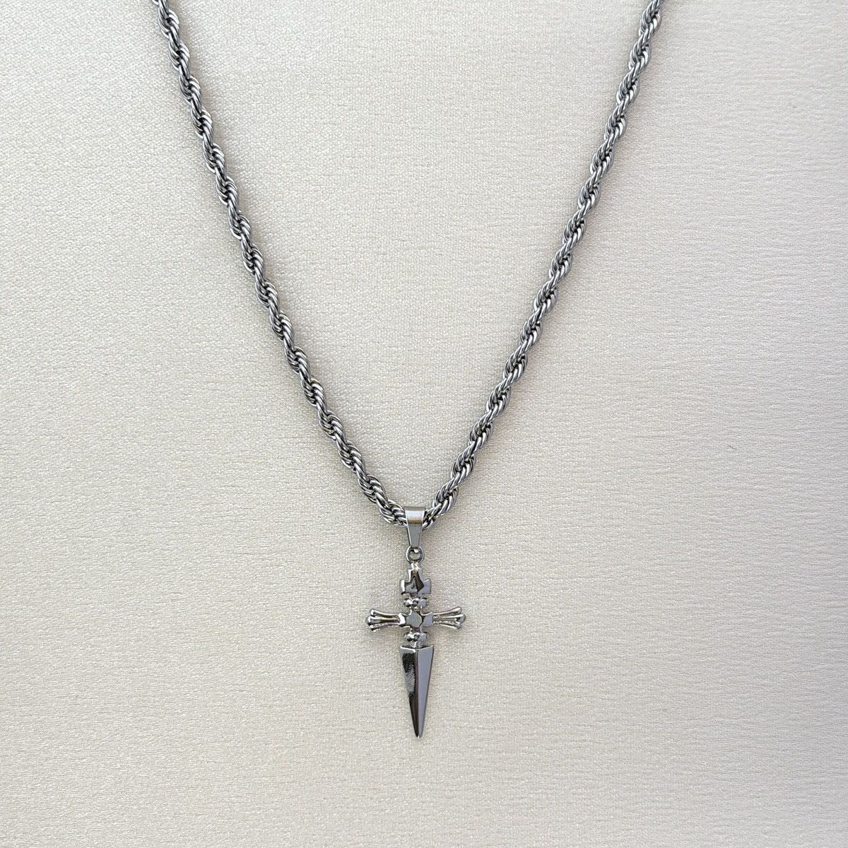 Other Cross Dagger Pendant Necklace for Men Women Streetwear Size ONE SIZE - 1 Thumbnail