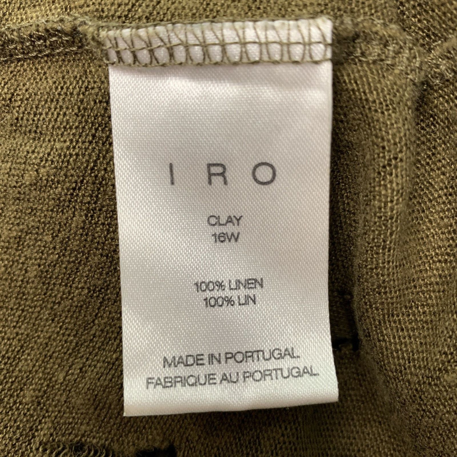 Iro IRO Size S Olive Distressed Linen Crew-Neck T-shirt Size US S / EU 44-46 / 1 - 5 Thumbnail