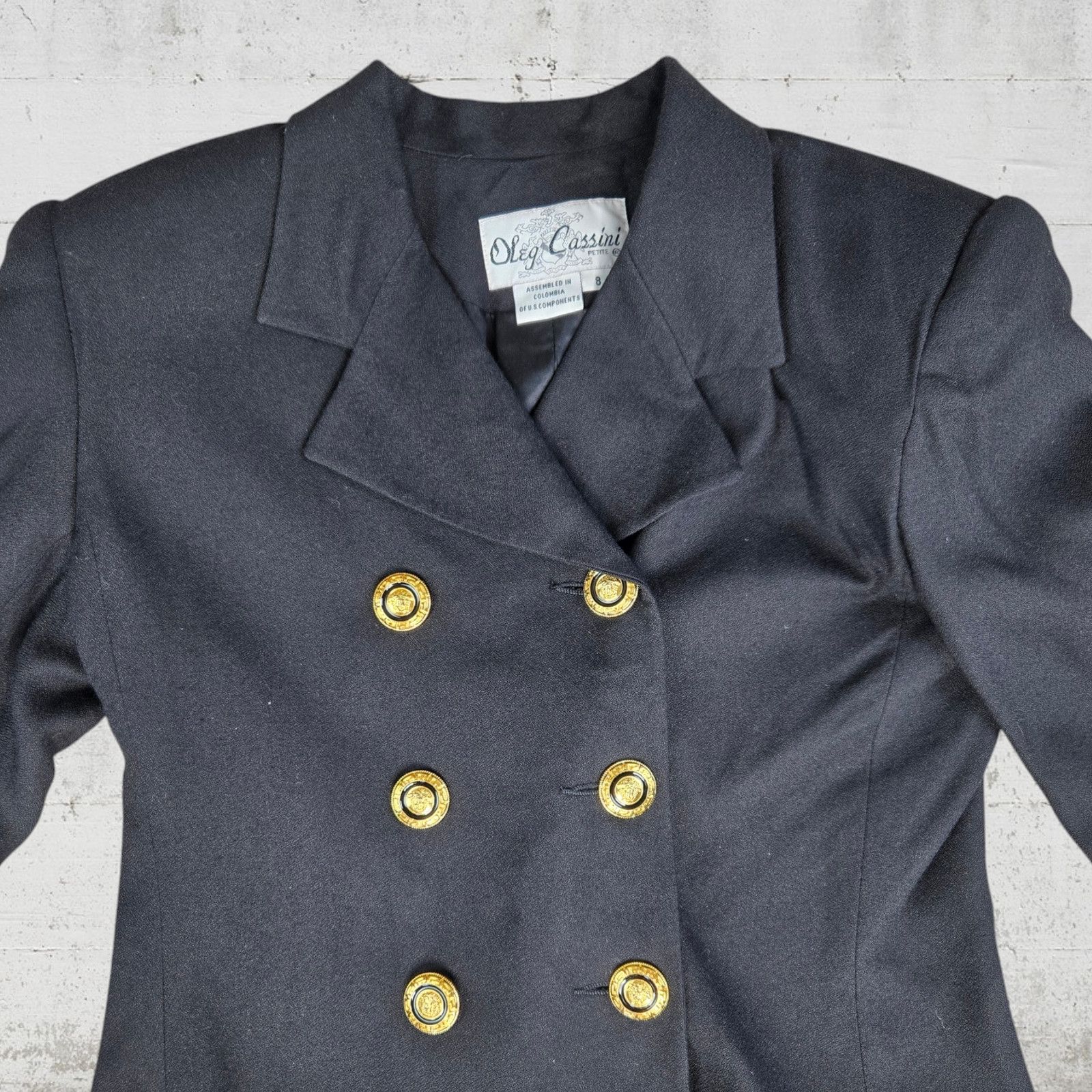 Oleg Cassini Vintage Black Double Breasted Blazer Size 8 Size M / US 6-8 / IT 42-44 - 4 Thumbnail