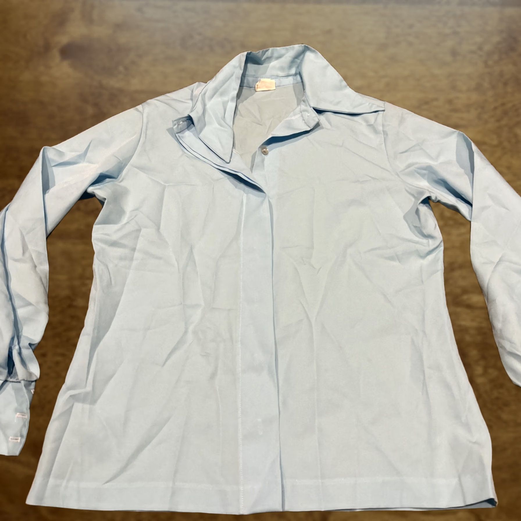 Vintage VINTAGE Jane Holly Womens Button-Up Blouse Blue 70s Long Sleeve 12 Size Regular Lace Polyester Collared Size XL / US 12-14 / IT 48-50 - 1 Thumbnail