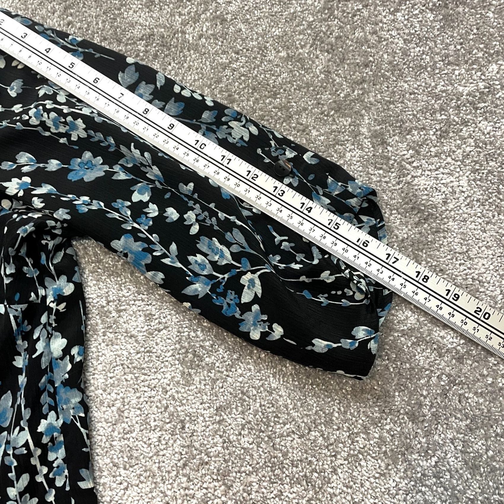 Vintage JMS Just My Size Button Up Shirt Womens 2X 18W-20W Black Blue Floral Top Shirt Size XXL / US 16-18 / IT 52-54 - 5 Thumbnail