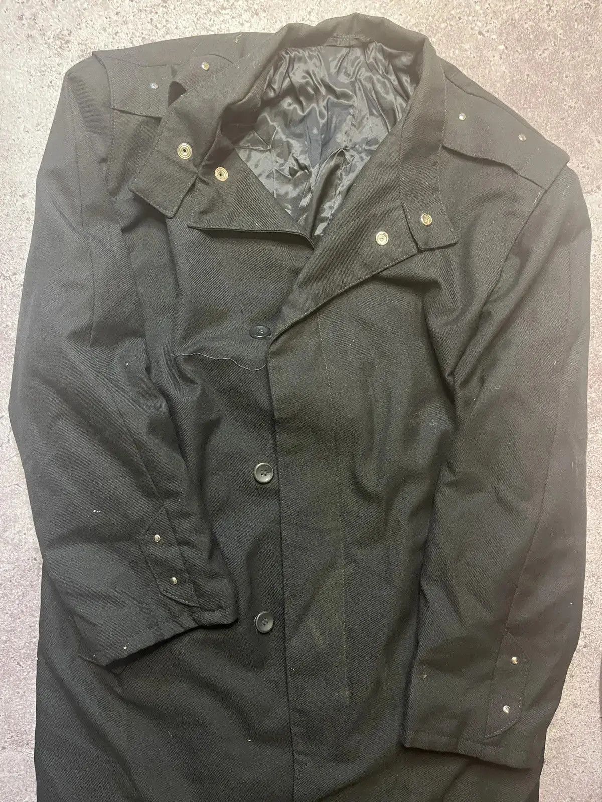 Vintage Vintage Black Long Military Trench Coat with Epaulettes Size US L / EU 52-54 / 3 - 2 Thumbnail