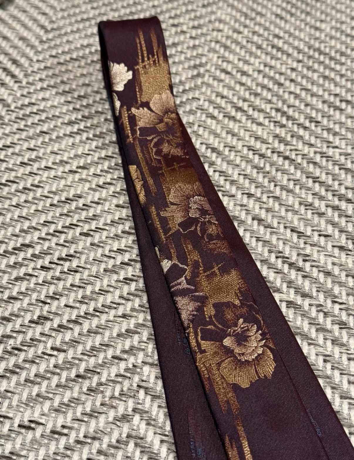 Jean Paul Gaultier Jean Paul Gaultier JPG Homme Burgundy Dark Pattern Tie K24 Size ONE SIZE - 6 Thumbnail