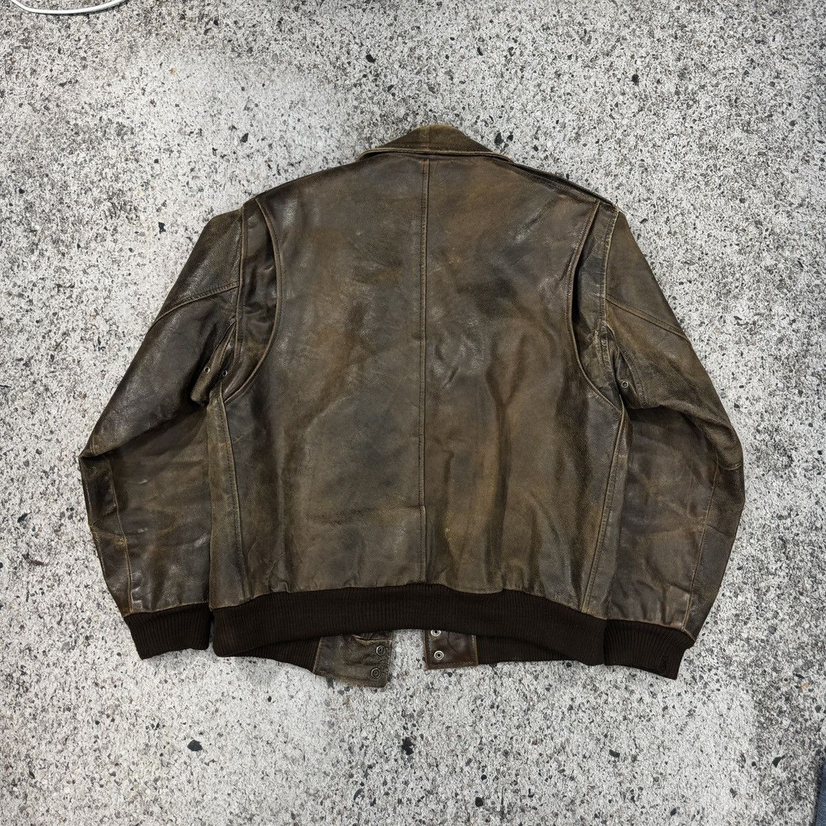 Vintage Thrashed Faded Destroyed Cracked Leather Bomber ERD Grunge Size US S / EU 44-46 / 1 - 2 Thumbnail