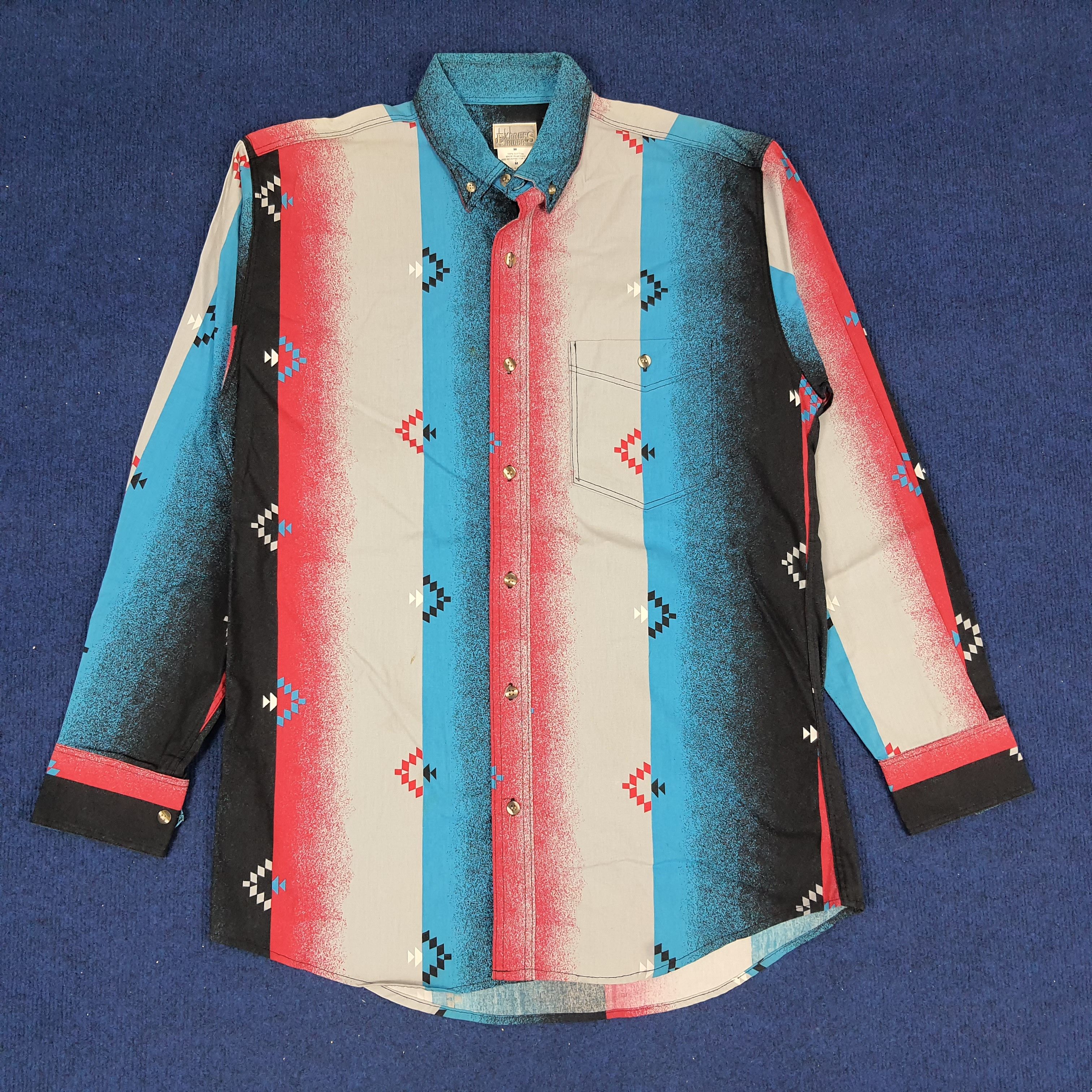 Designer × Express × Vintage Vintage Express Rider Button Up Long Sleeve Shirt Size US M / EU 48-50 / 2 - 1 Thumbnail