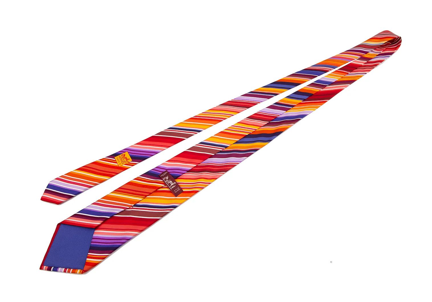 Hermes Colorful Regimental Tie in Multicolor Size ONE SIZE - 5 Thumbnail