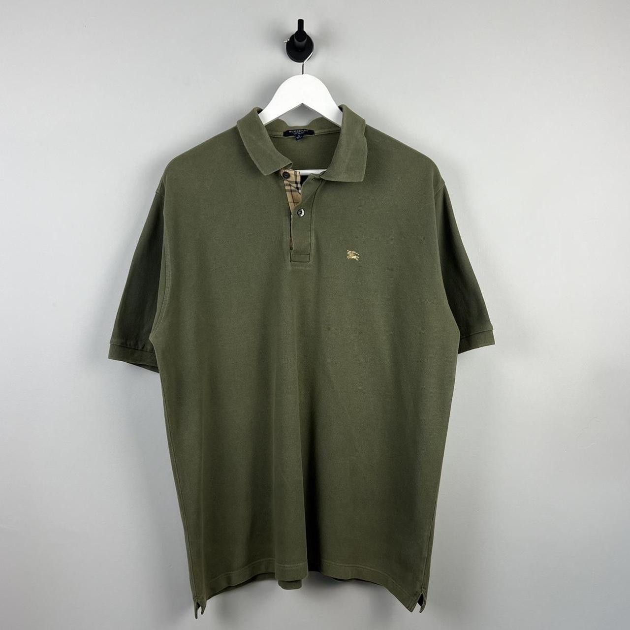 image of Vintage Burberry Logo Polo Shirt in Green, Men's (Size XL)