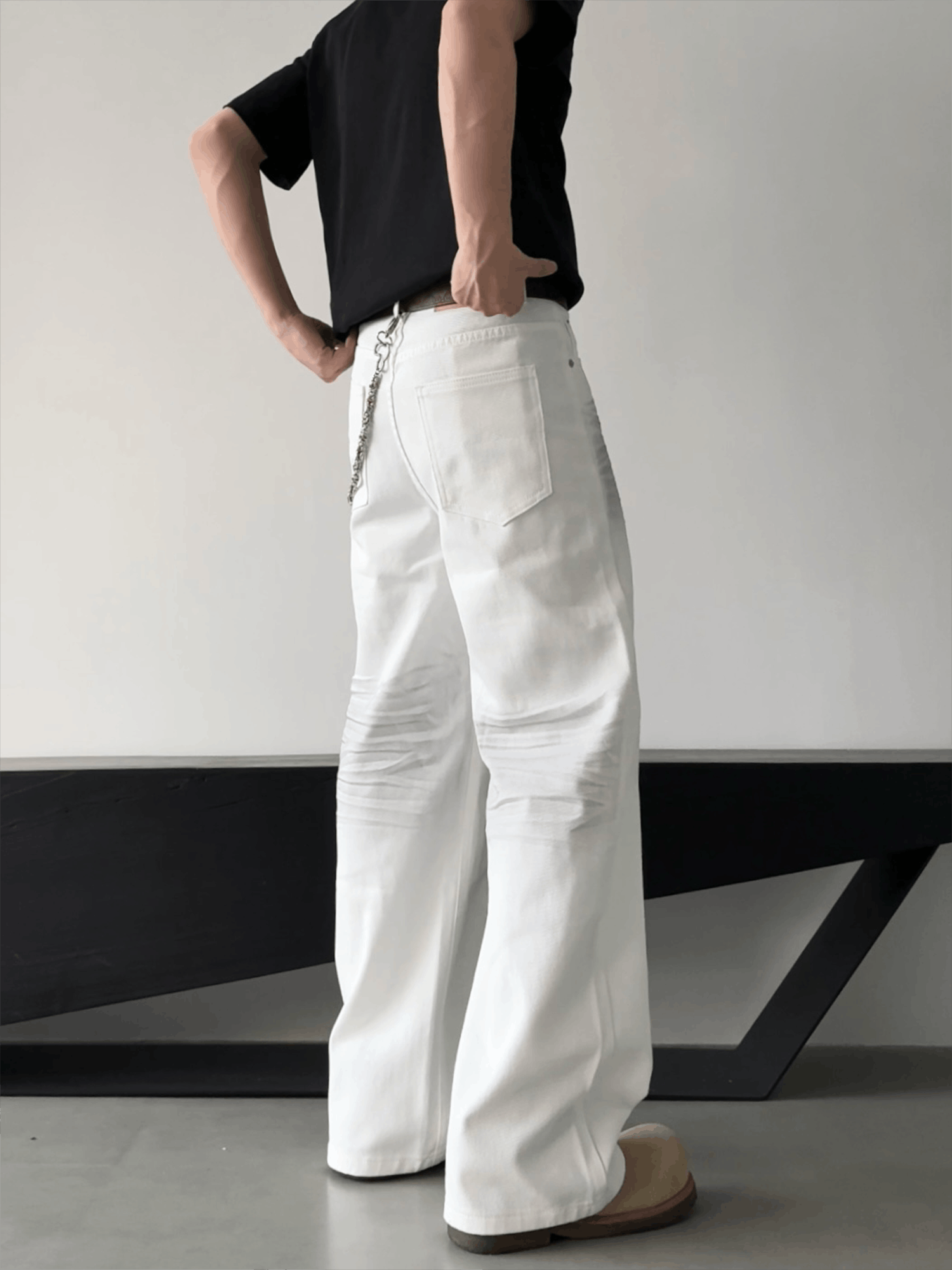 Vintage White Loose Wide Straight Leg Jeans Size US 30 / EU 46 - 5 Thumbnail