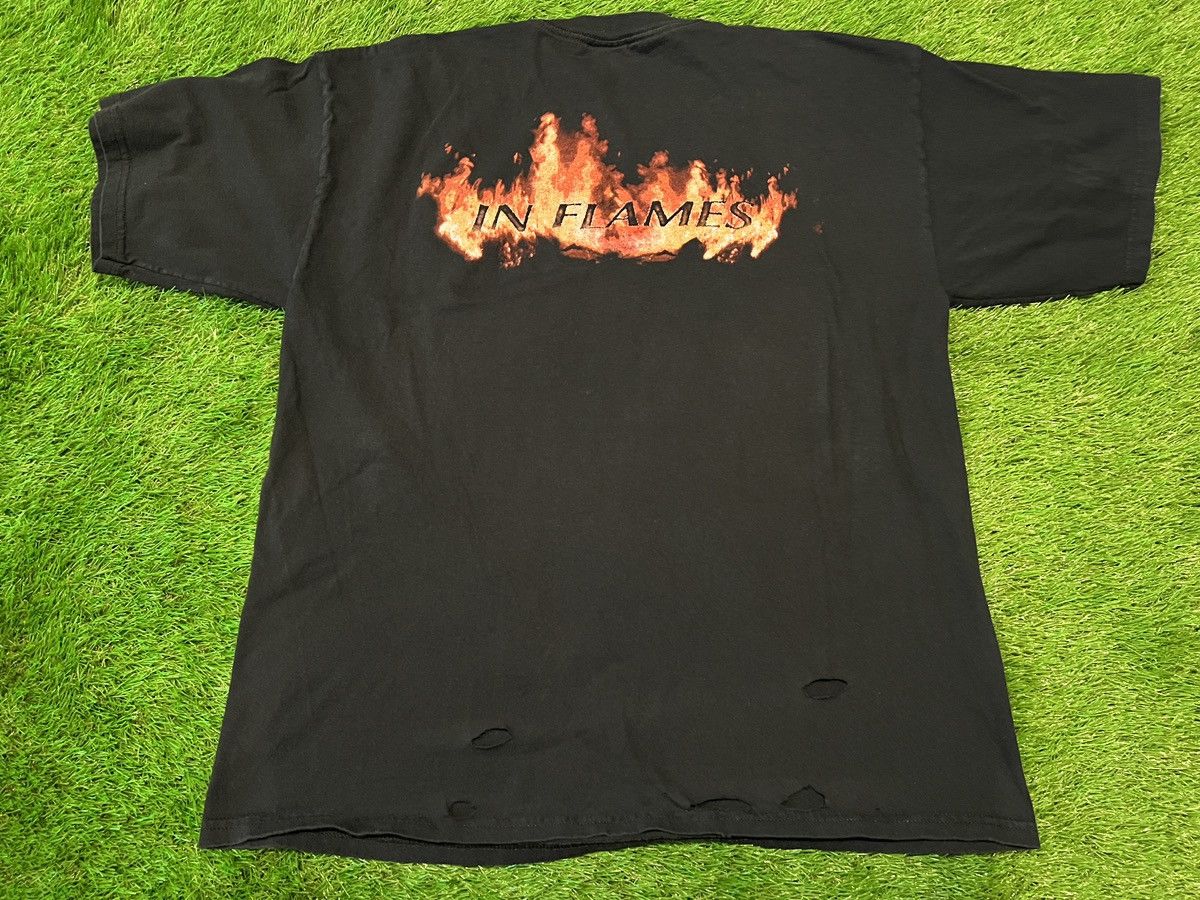 Band Tees × Vintage Vintage In Flames - 00s Band Tee Flame Face Devil 2-SIDED Size US XL / EU 56 / 4 - 4 Thumbnail