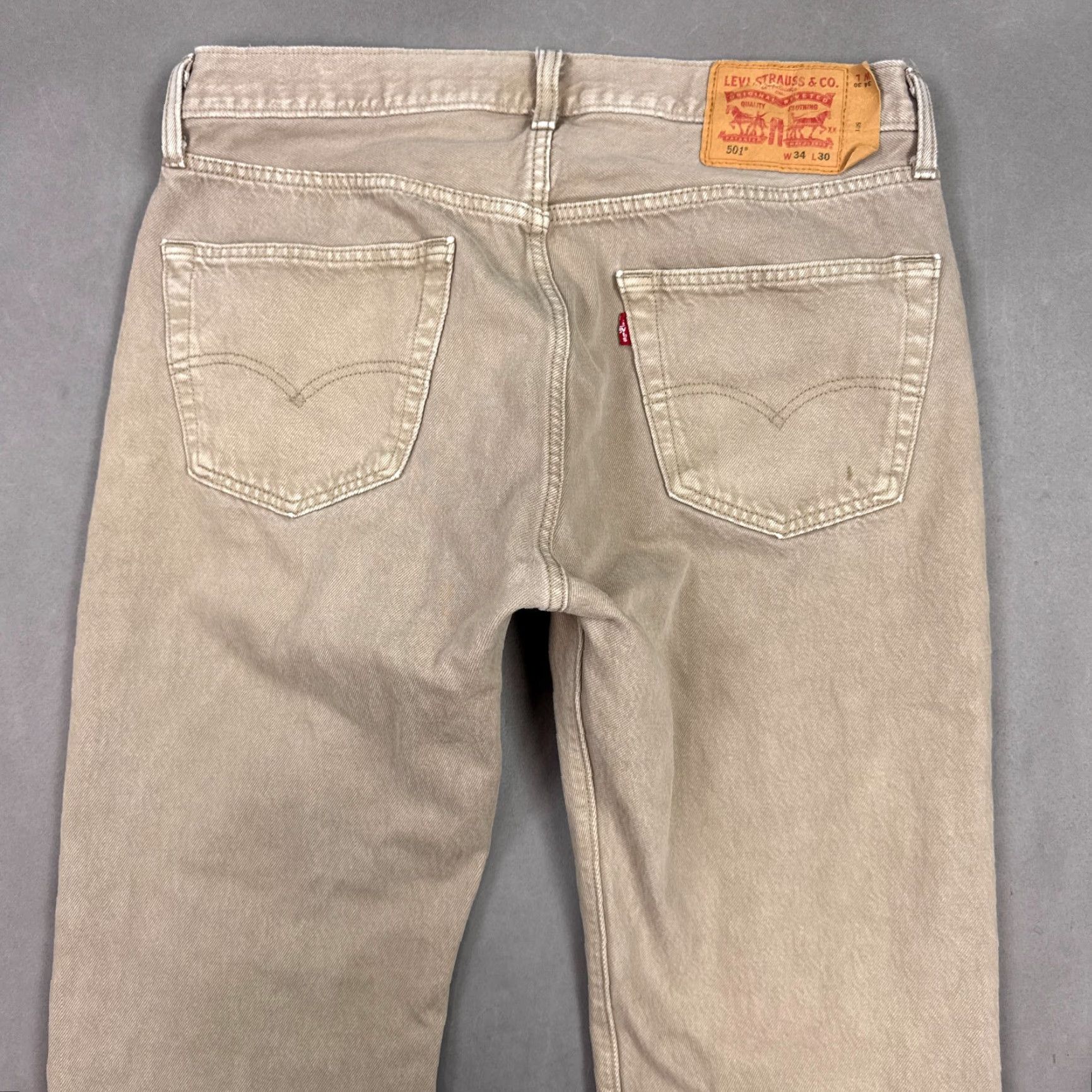 Levi's Levi's 501 Jeans Mens 34x30 Denim Brown Button Fly Distressed Work Straight Classic 5-Pocket Regular Size Type Jeans Mens Brown Size US 34 / EU 50 - 5 Thumbnail