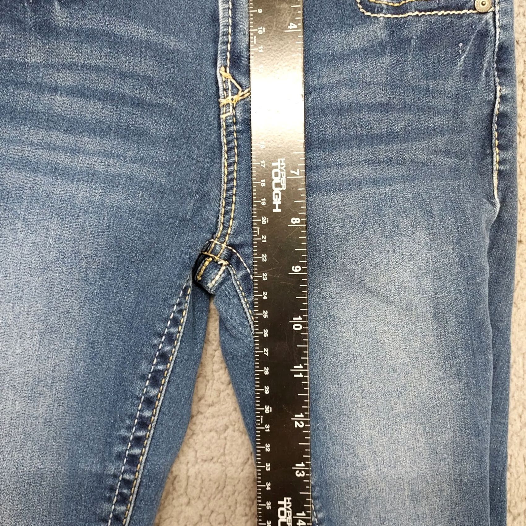Vintage WALLFLOWER Jeans Women's Size 1 Reg Skinny 23x28 Blue Denim Slim 5-Pocket Capris California Beach City Flower Pattern Size 25" / US 0 / IT 36 - 7 Thumbnail