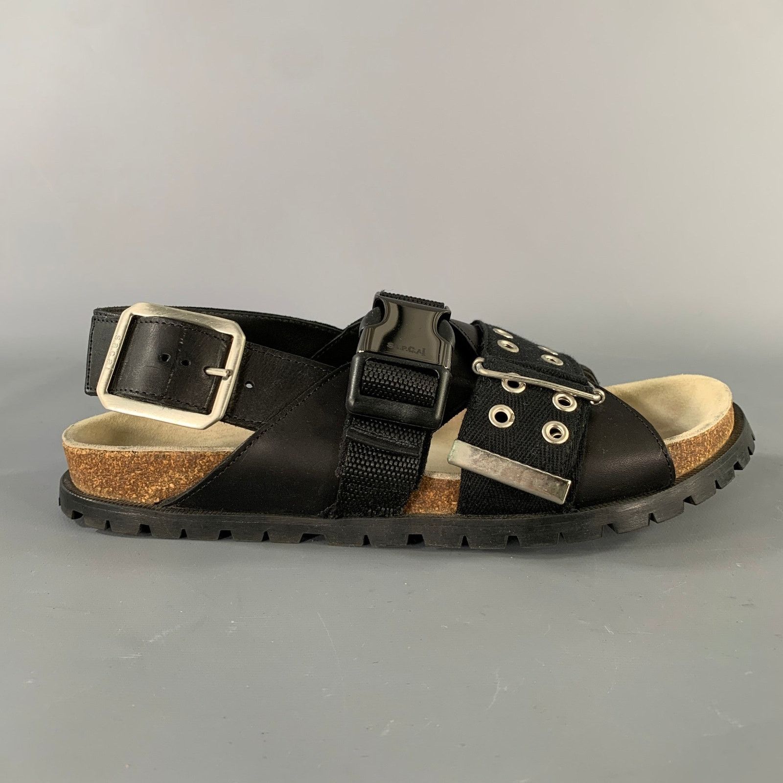 A.P.C. A.P.C. Size 8 Black Silver Gladiator Sandals Size US 8 / EU 41 - 2 Thumbnail