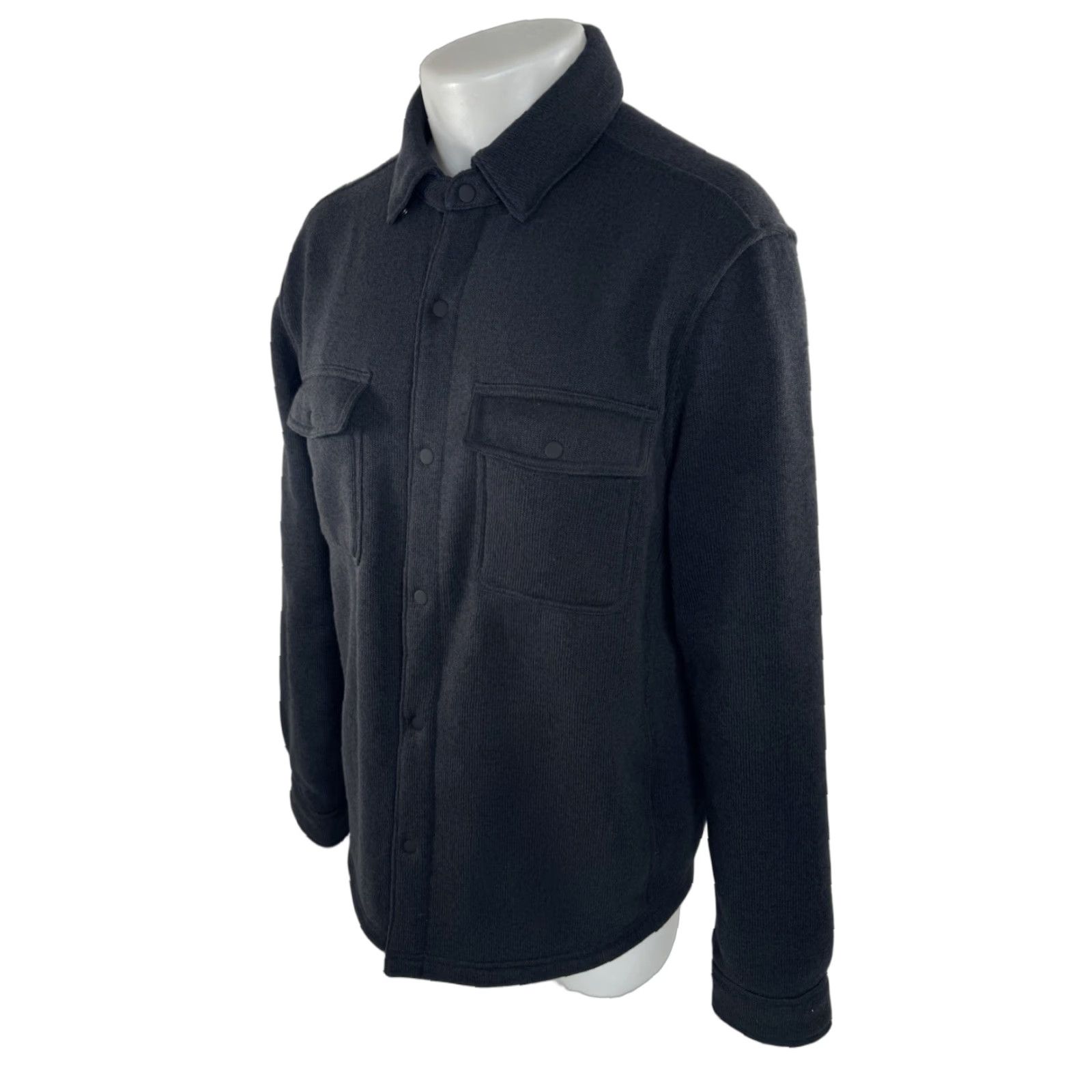 Rhone RHONE Shirt Jacket Shacket Mens M Fleece Snap Black Knit Exterior Polyester Jacket Size US M / EU 48-50 / 2 - 1 Thumbnail