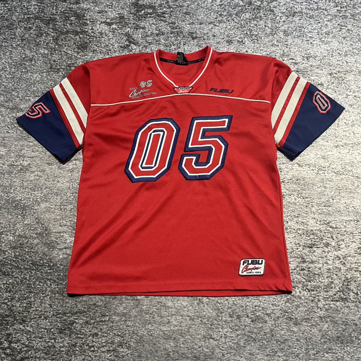 Fubu Vintage Y2K FUBU 05 Jersey Hip-Hop Skater Red Blue Large Size US L / EU 52-54 / 3 - 3 Thumbnail