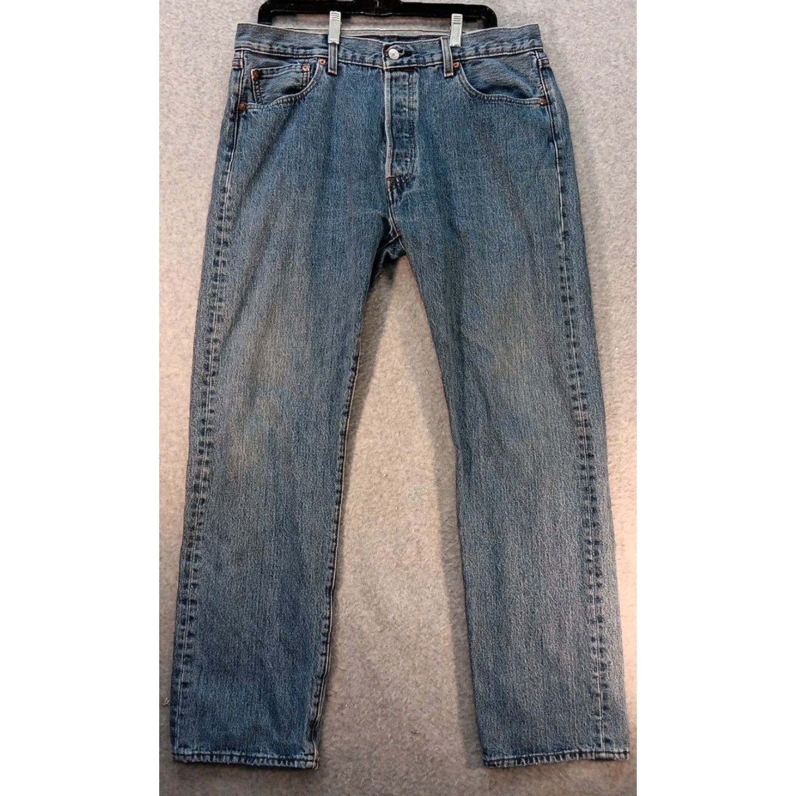 Levi's VINTAGE Levis 501 Jeans Mens 35x32 Blue Straight Button Fly Denim Lot Of 2 Levi's 501 Series 90s Womens? Wait Size US 35 - 4 Thumbnail