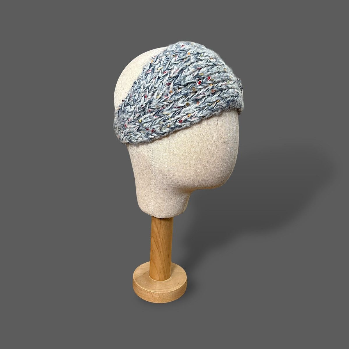 Handmade Handmade Winter Knit Grey Women’s Flower Accent Headband OS Size ONE SIZE - 5 Thumbnail