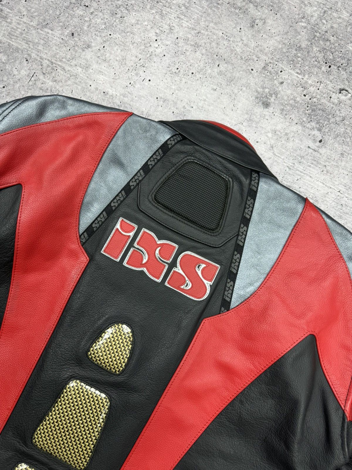 Genuine Leather × Vintage Vintage IXS Y2K Leather Reflective Racing Moto Bomber Jacket Size US M / EU 48-50 / 2 - 21 Thumbnail