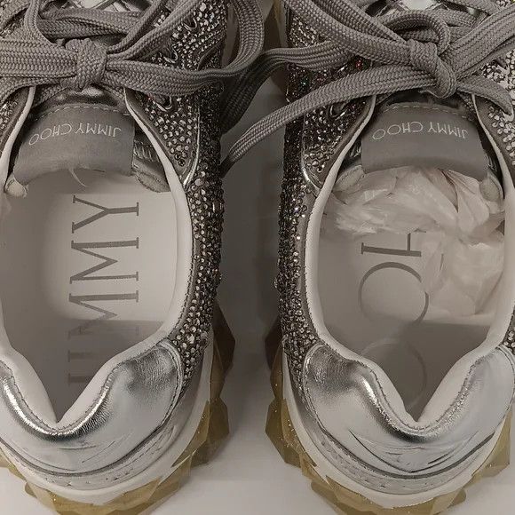 Jimmy Choo Jimmy Choo Diamond X Strap Lo-Top Sneakers w/ Crystals- EU44 Size US 11 / EU 44 - 11 Thumbnail