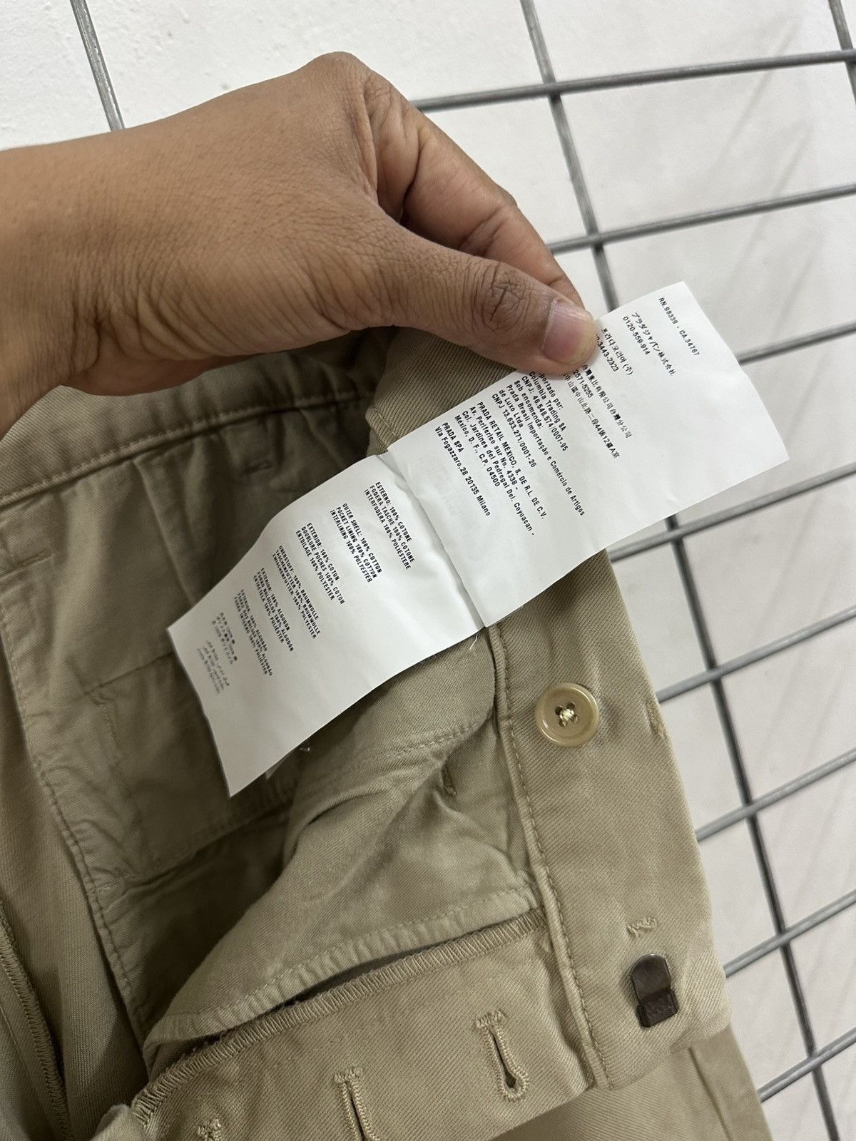 Prada Prada SPH07B Cotton Gabardine Trousers (Khaki) Size 29" - 13 Thumbnail