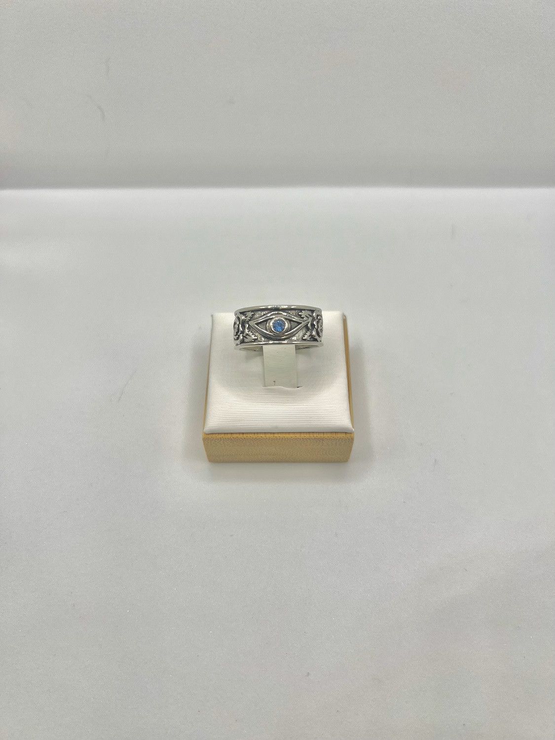 Designer Evil Eye Blue Cz Silver Ring - Size 8 Size ONE SIZE - 1 Thumbnail