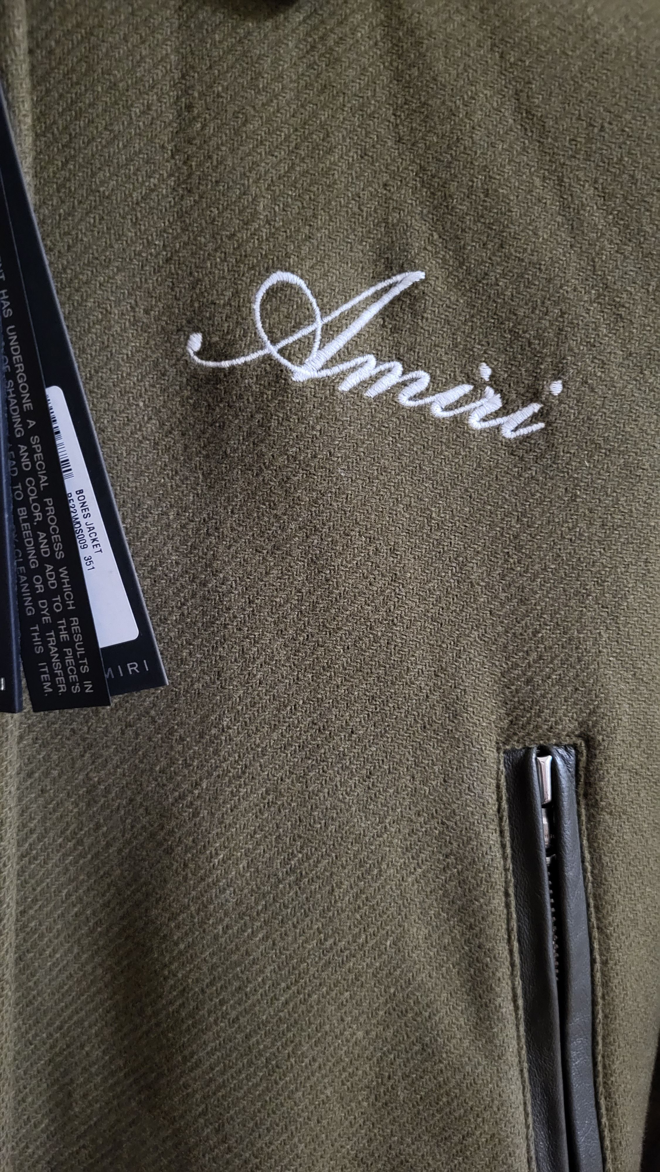 Amiri $1,690 Olive Wool Bone Skeleton Varsity Jacket Size US M / EU 48-50 / 2 - 6 Thumbnail