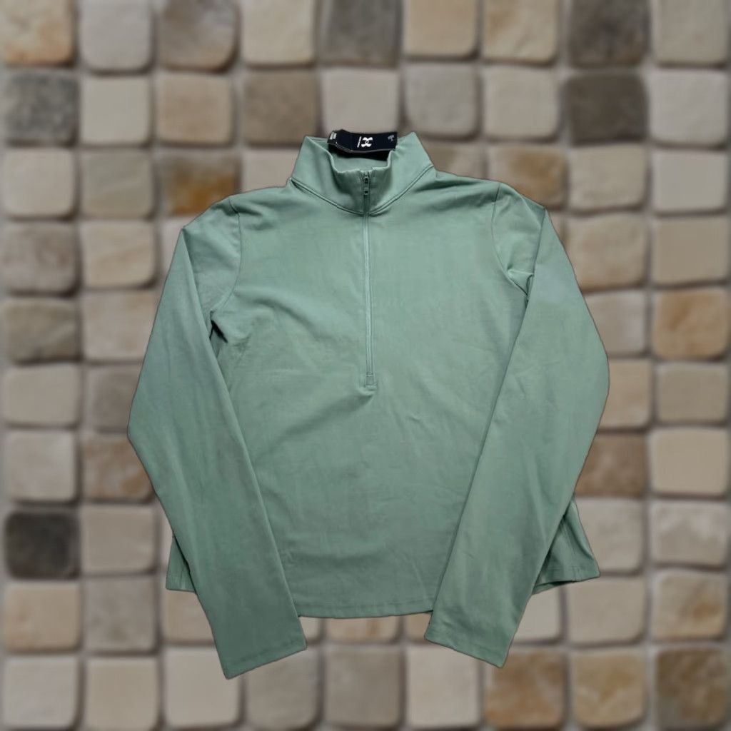 Under Armour Under Armour Sweatshirt Womens XL Green Half Zip Mock Neck Pullover Athletic Fleece Logo Gym & Training Womens Size XL / US 12-14 / IT 48-50 - 1 Thumbnail