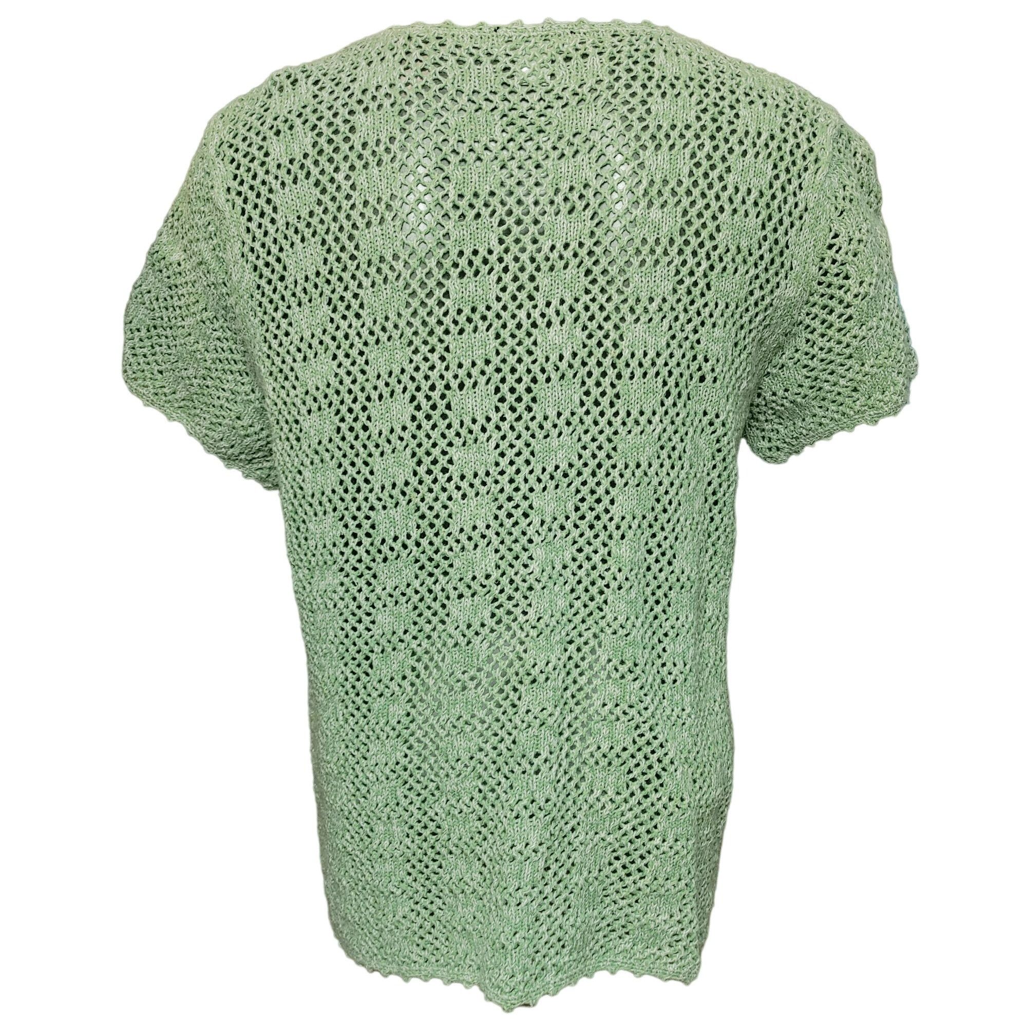 Other Christopher & Banks Women's Green Knit Mesh Button Down Card Size XL / US 12-14 / IT 48-50 - 2 Thumbnail