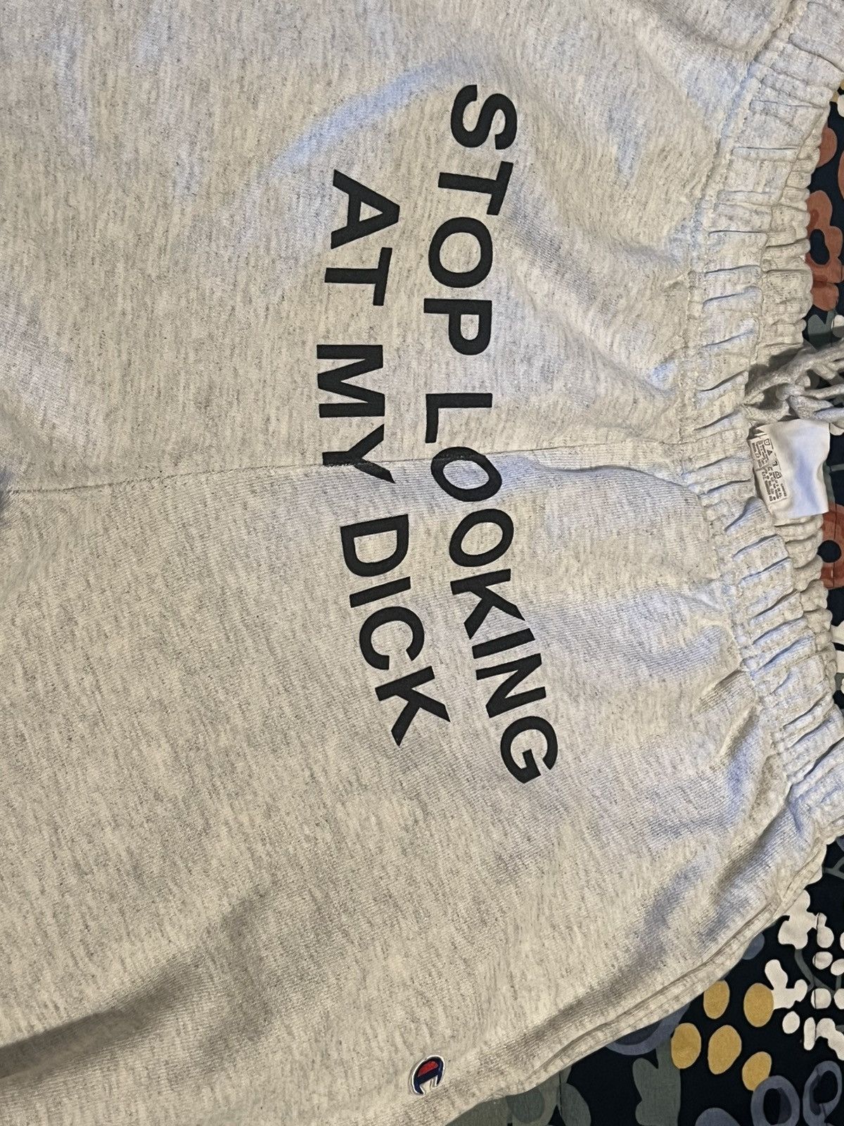 Stop looking at my d sweatpants champion grey online