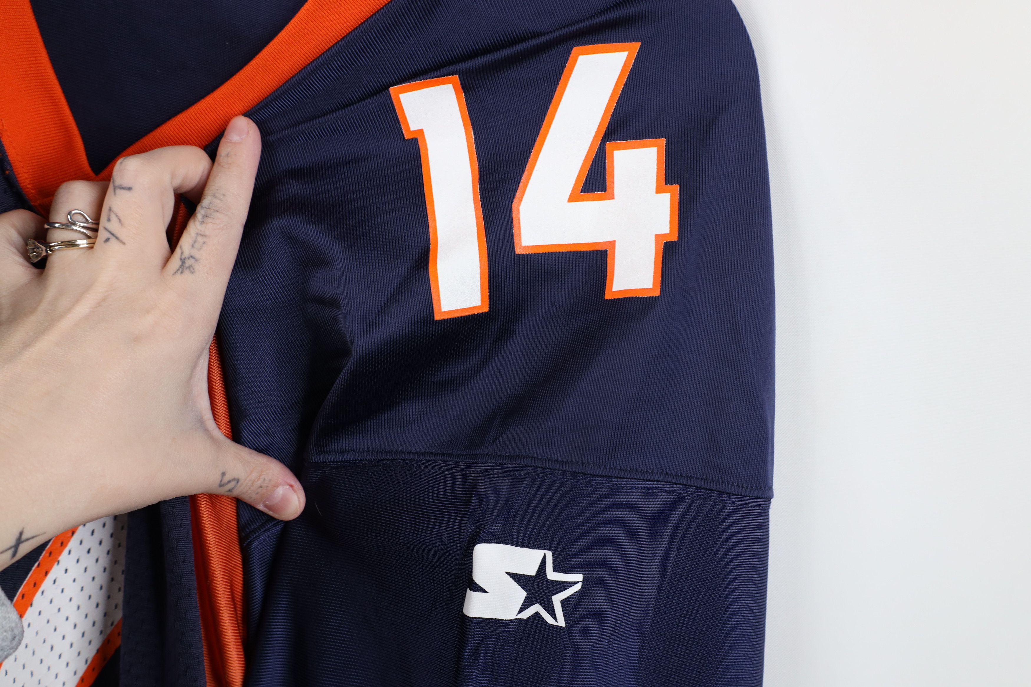Starter × Vintage Vintage 90s Starter Denver Broncos Football Jersey Blue #14 Size US XXL / EU 58 / 5 - 4 Thumbnail