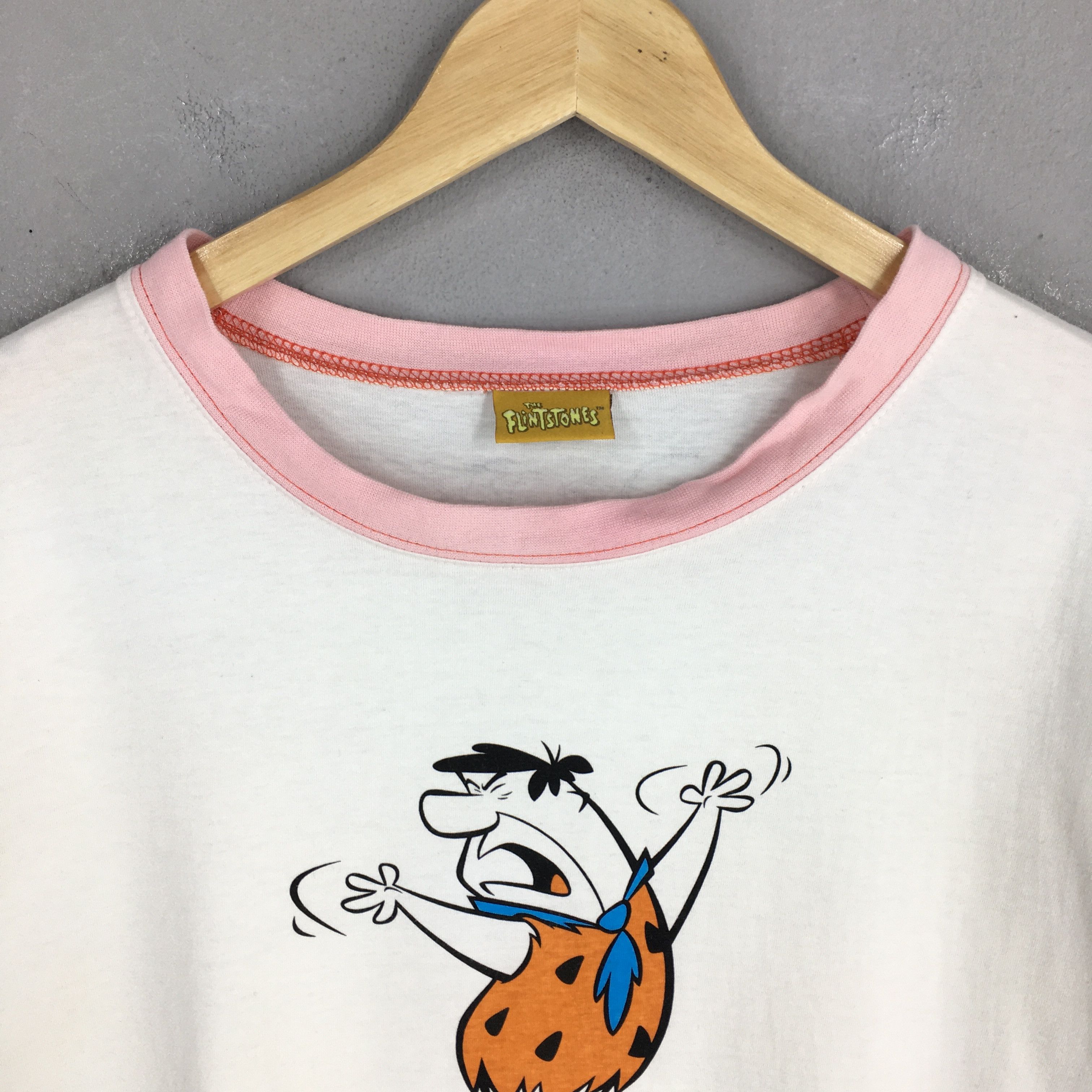 Cartoon Network × Vintage Vintage 90's The Flintstones Cartoon Ringer T shirt Medium Size US M / EU 48-50 / 2 - 2 Thumbnail