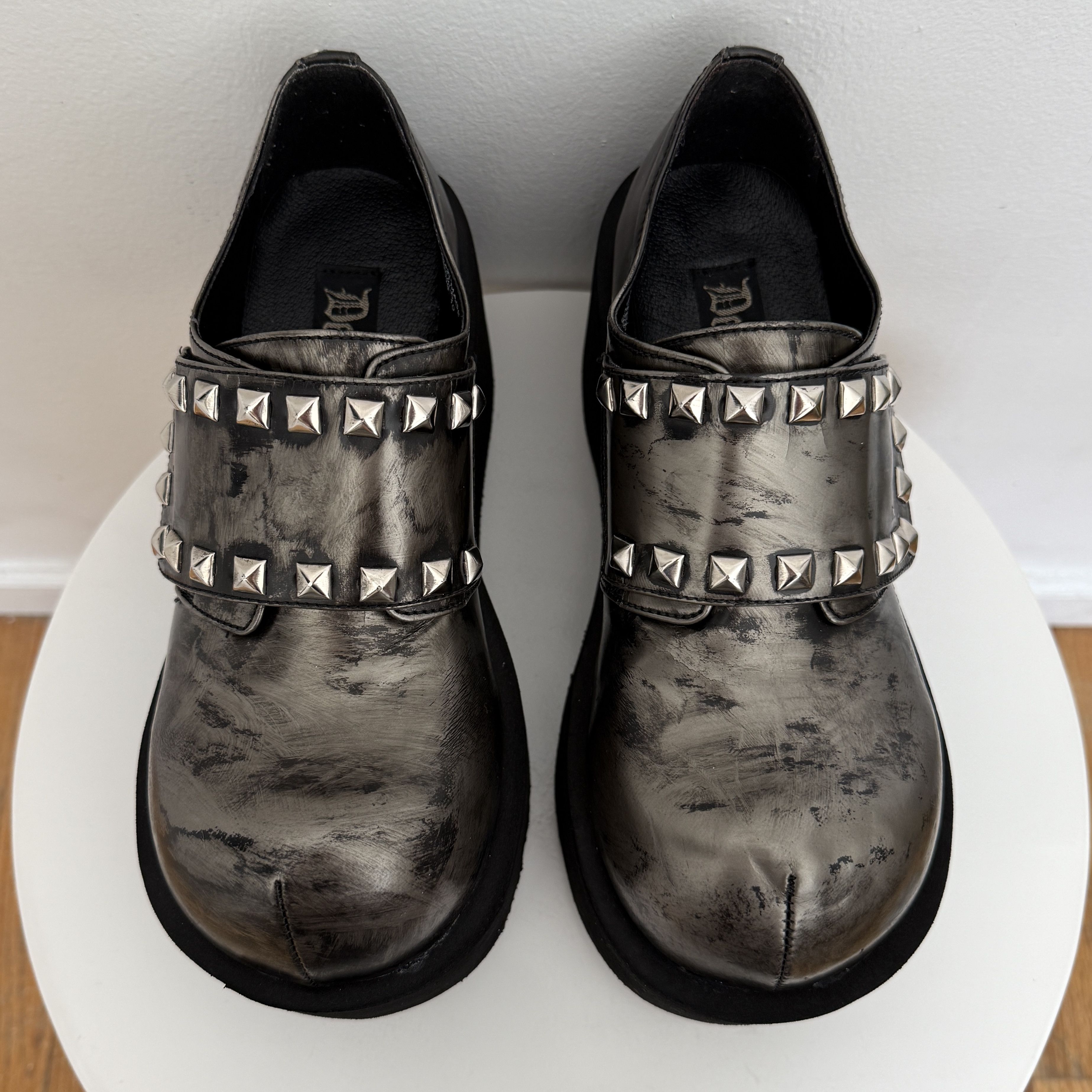 Demonia Cult RARE Demonia Vintage 90s Platforms 'The Dank' Silver Studs Size US 10 / IT 40 - 1 Thumbnail