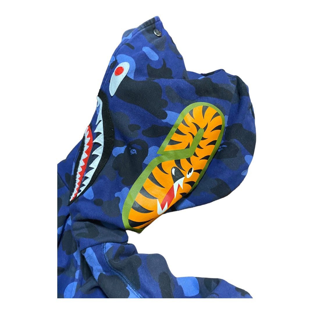 Bape BAPE Double Shark / Tiger Full Zip Hoodie Blue camo Size US XXL / EU 58 / 5 - 4 Thumbnail