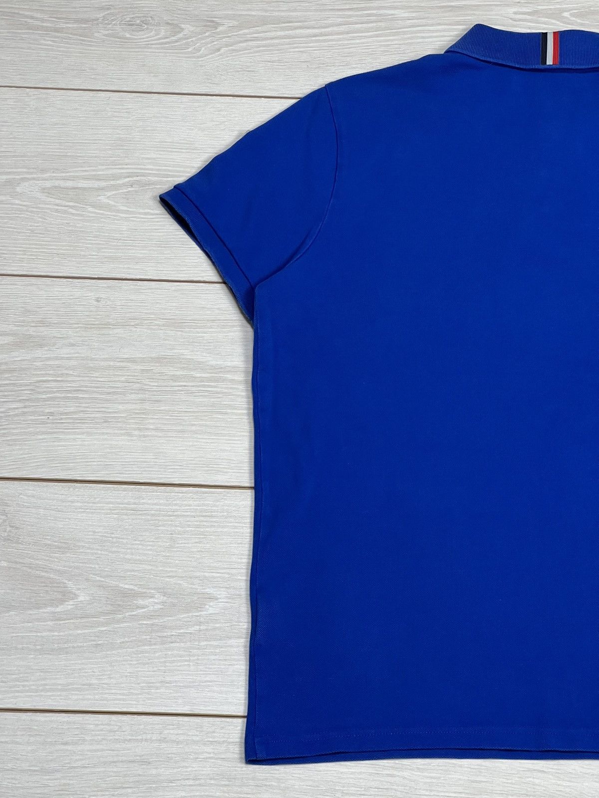 Moncler MONCLER Polo Shirt Cotton Blue Short Sleeve Logo Patch Size US L / EU 52-54 / 3 - 12 Thumbnail