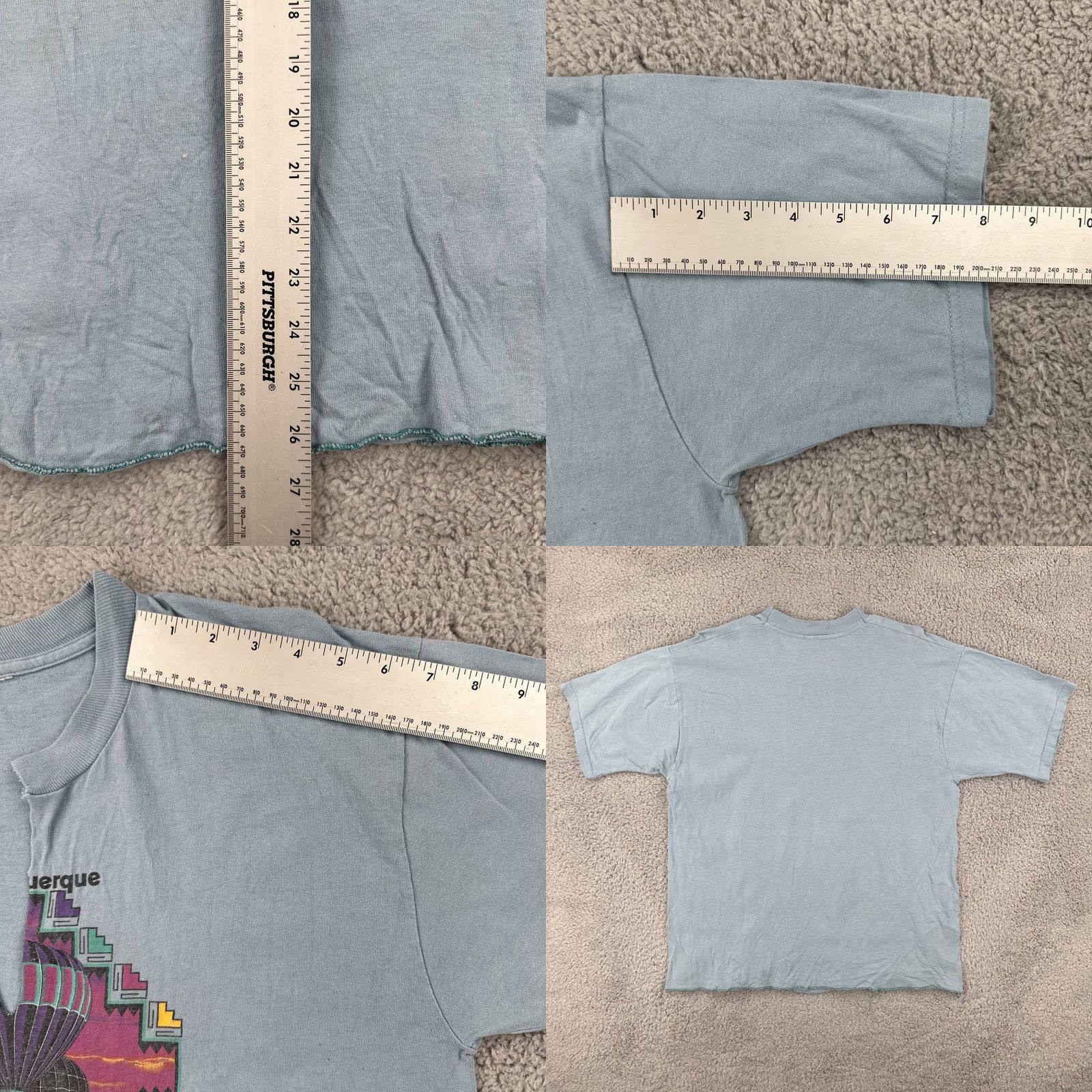 Vintage VINTAGE 1997 Albuquerque Balloon Fiesta T Shirt Distressed Blue Cotton V neck Men L Graphic Tee Size US L / EU 52-54 / 3 - 10 Thumbnail