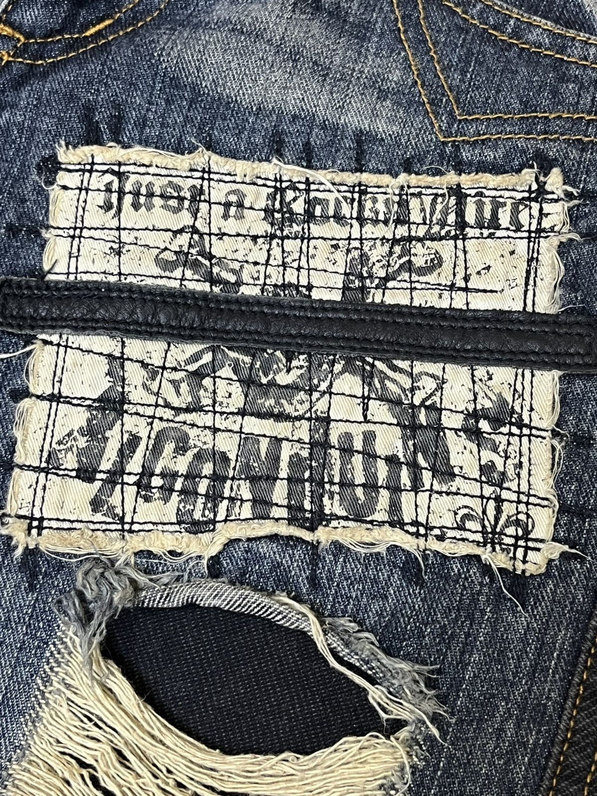 Japanese Brand Sick ALGONQUINS punk gothic bondage flared distressed jeans Size US 30 / EU 46 - 7 Thumbnail