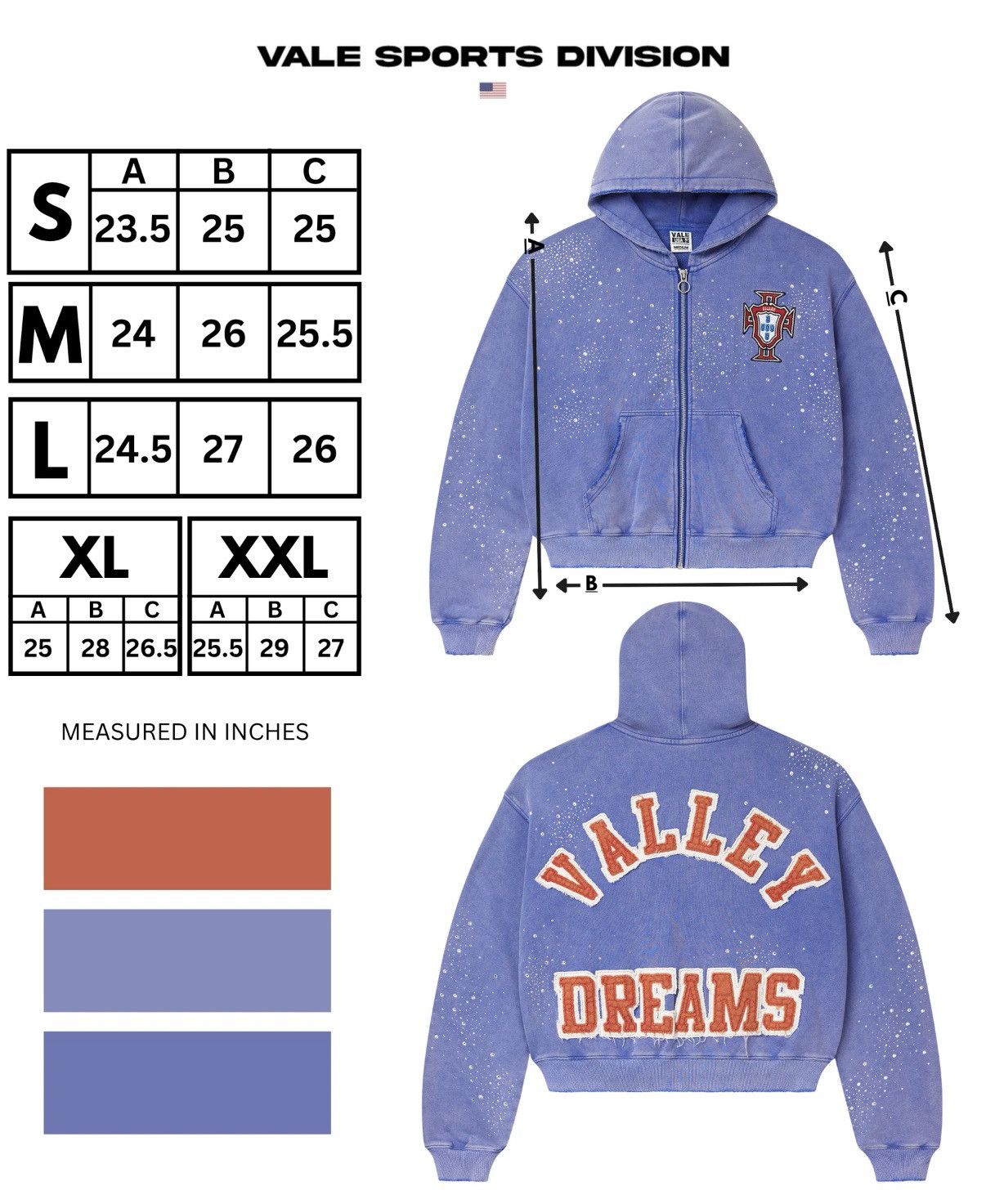 Vale Vale Sea Cluster Zip Up Hoodie Blue Size US S / EU 44-46 / 1 - 3 Thumbnail