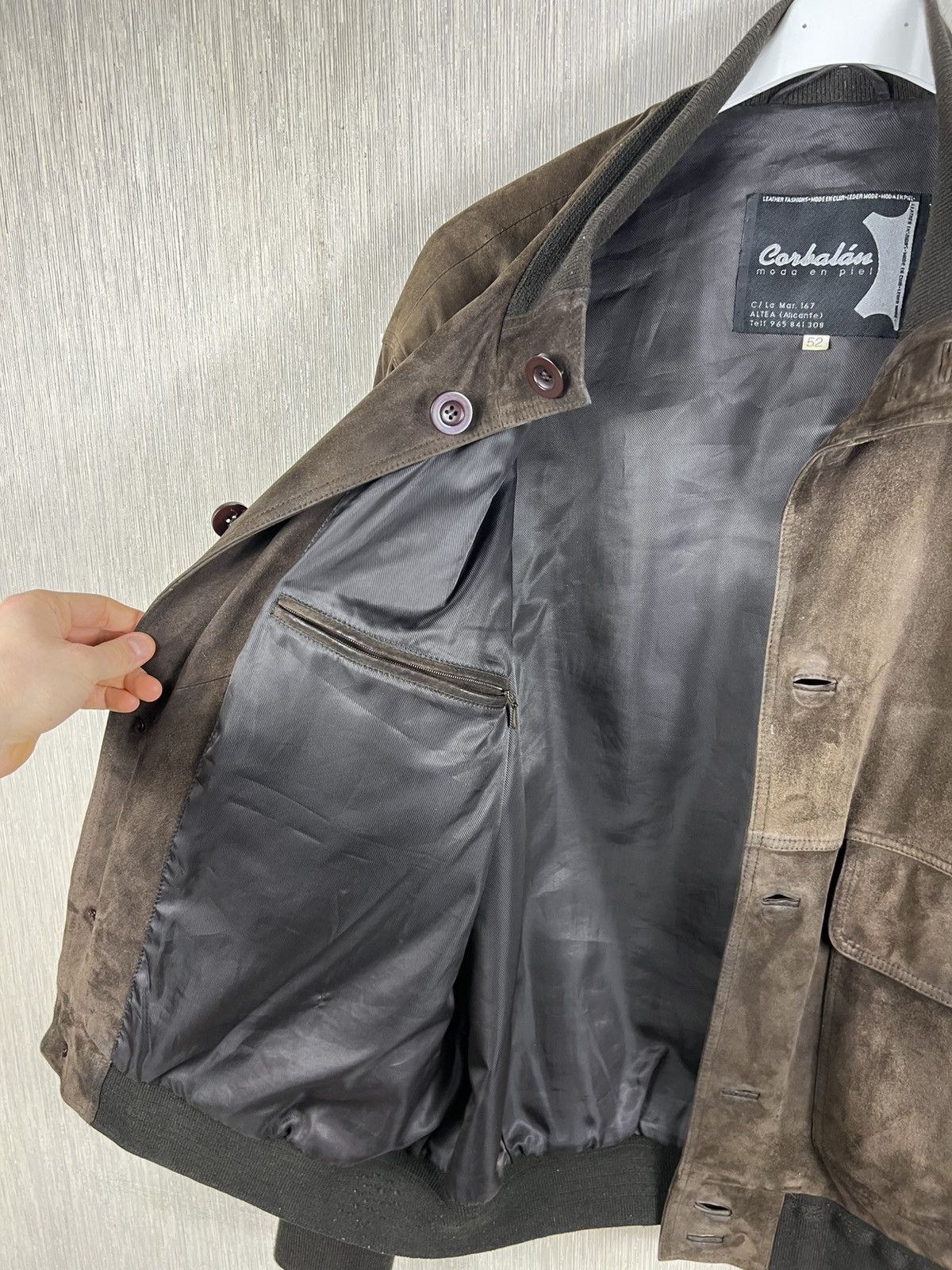 Vintage Vintage 90s Corbalan suede leather bomber aviator jacket Size US L / EU 52-54 / 3 - 21 Thumbnail