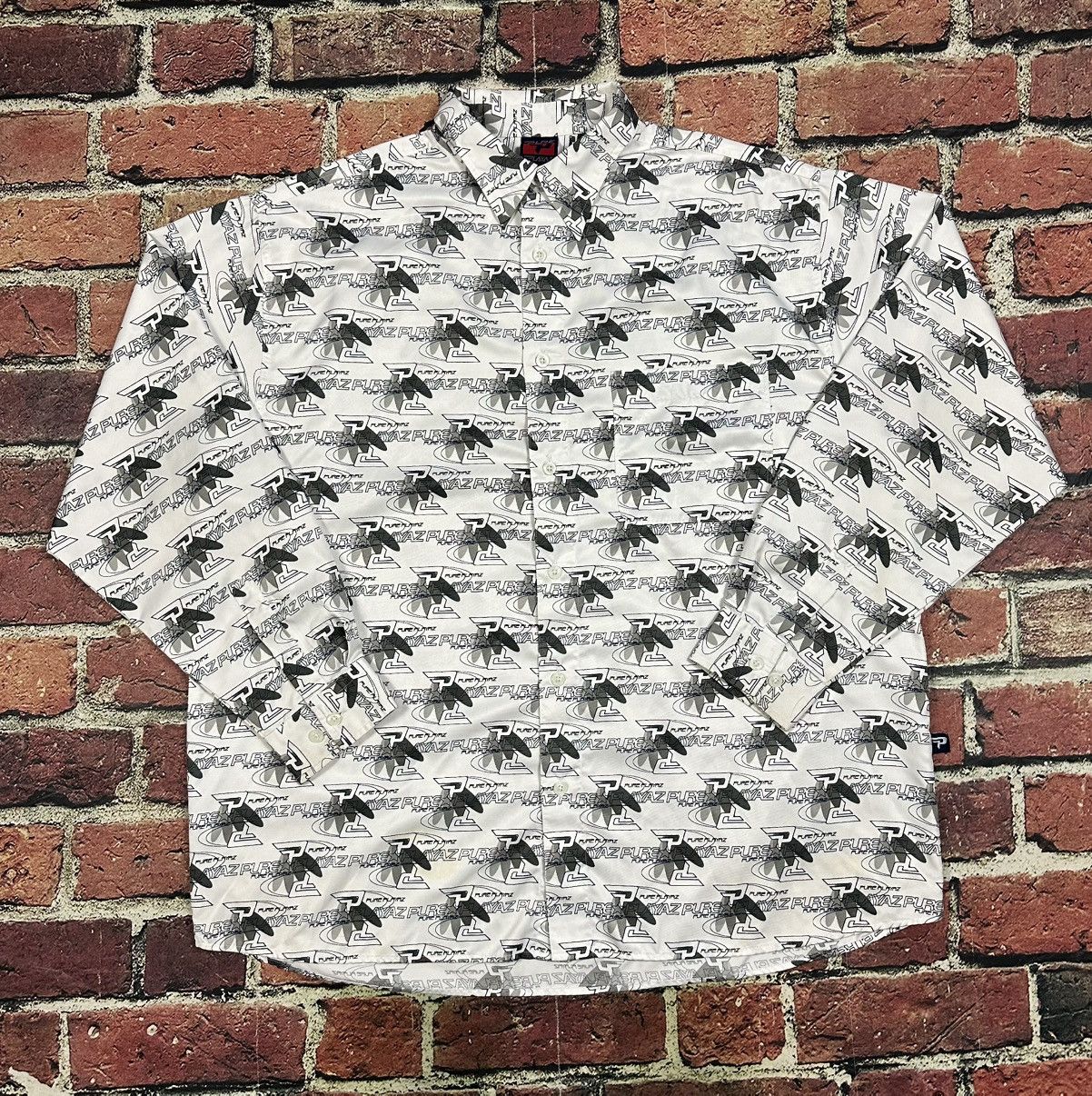 Other Vintage Y2K Pure Playaz Hip Hop Button Up Shirt AOP Logo Size US XL / EU 56 / 4 - 1 Thumbnail