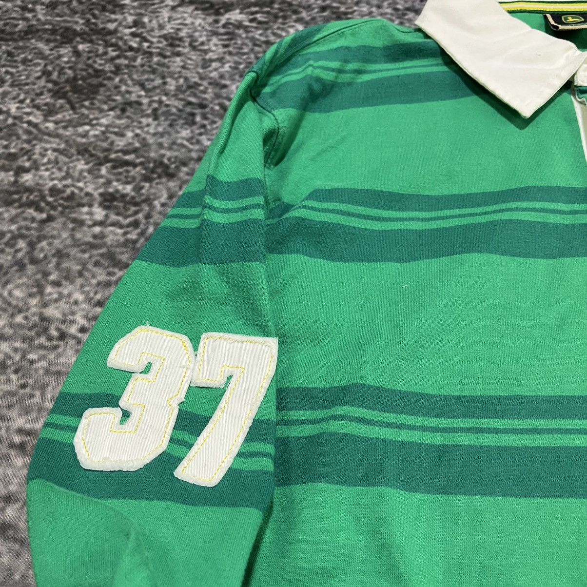 John Deere Vintage John Deere Green Striped Longsleeve Rugby Polo NEW Size US XL / EU 56 / 4 - 7 Thumbnail