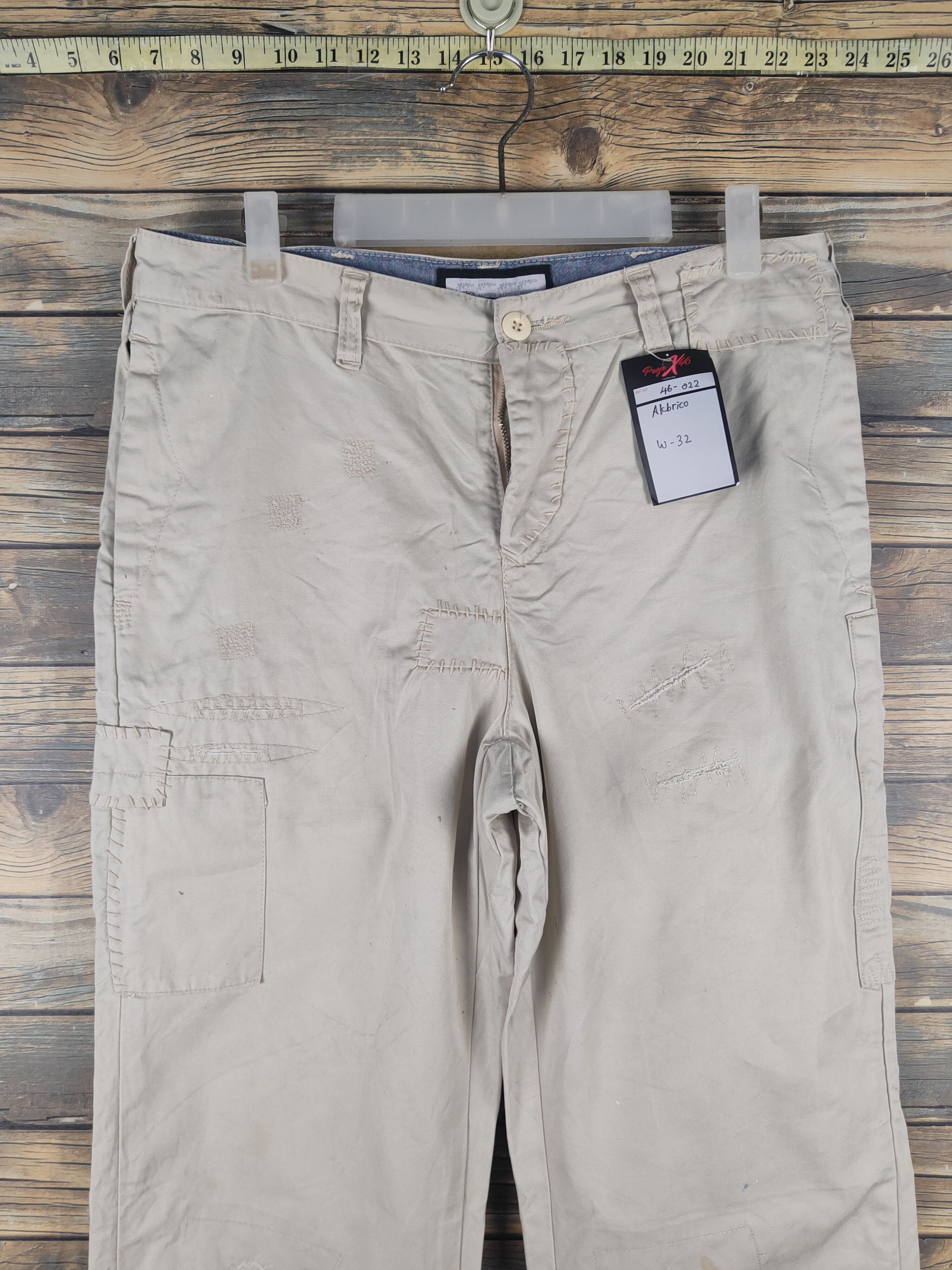 Japanese Brand DL Akbrico Ivory Multipocket Patched Casual Pants #46-022 Size US 32 / EU 48 - 2 Thumbnail