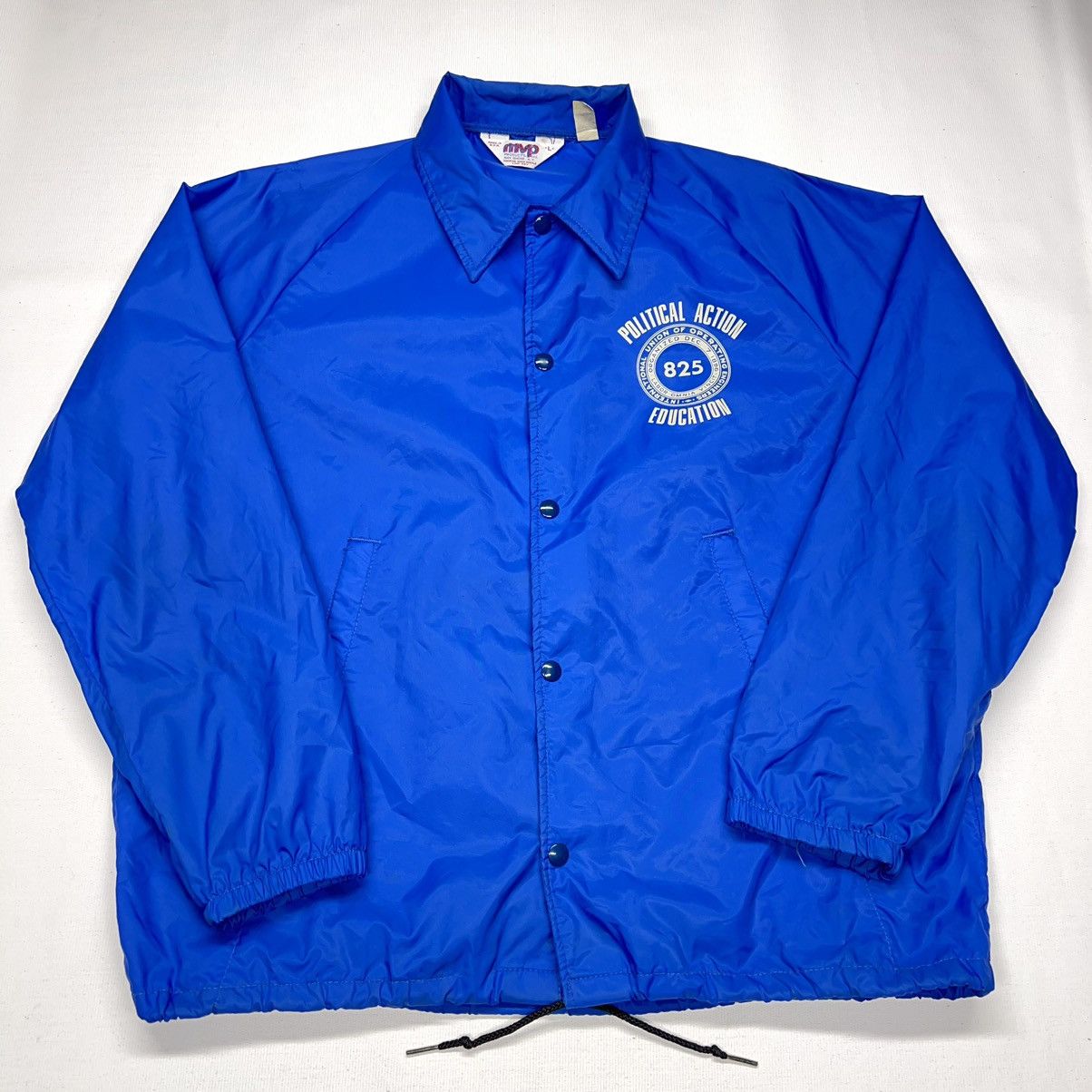 Vintage VTG Coaches Jacket Blue Windbreaker Snap Nylon MVP Union 90s Size US L / EU 52-54 / 3 - 1 Thumbnail