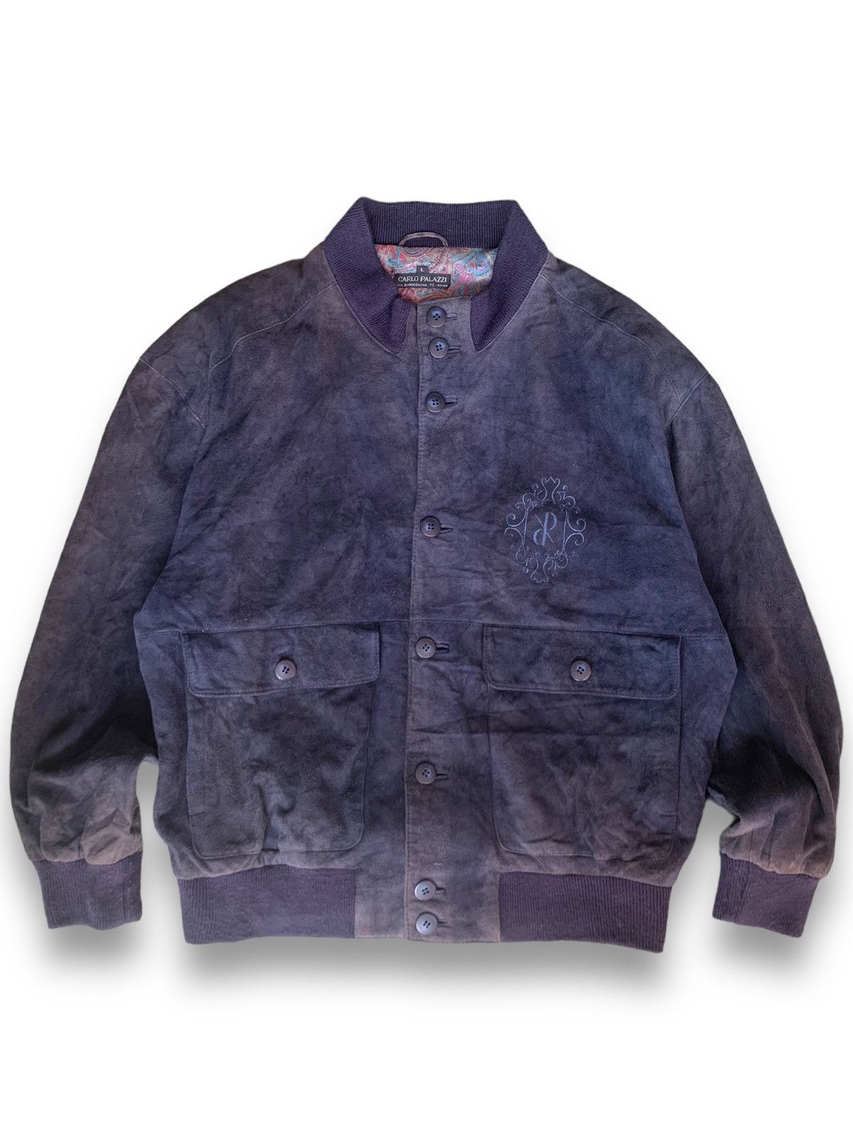 Carlo Palazzi Vintage Carlo Palazzi Faded Suede Sheepskin Bomber Jacket Size US L / EU 52-54 / 3 - 1 Thumbnail
