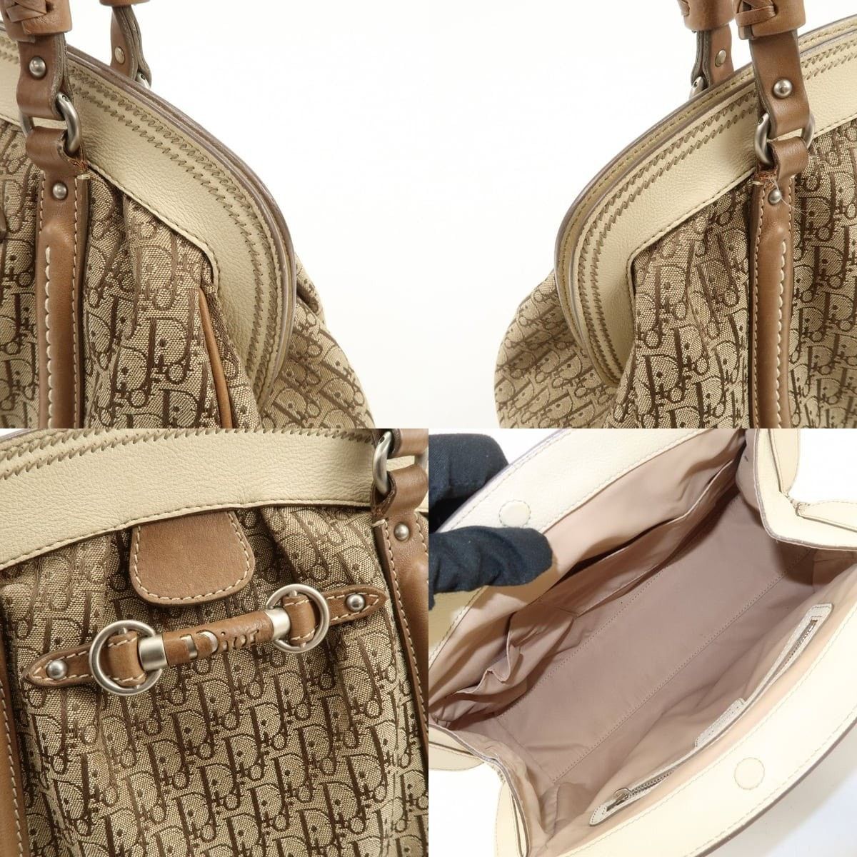 Christian Dior Monsieur Christian Dior Trotter Oblique Canvas & Leather Satchel Size ONE SIZE - 6 Thumbnail