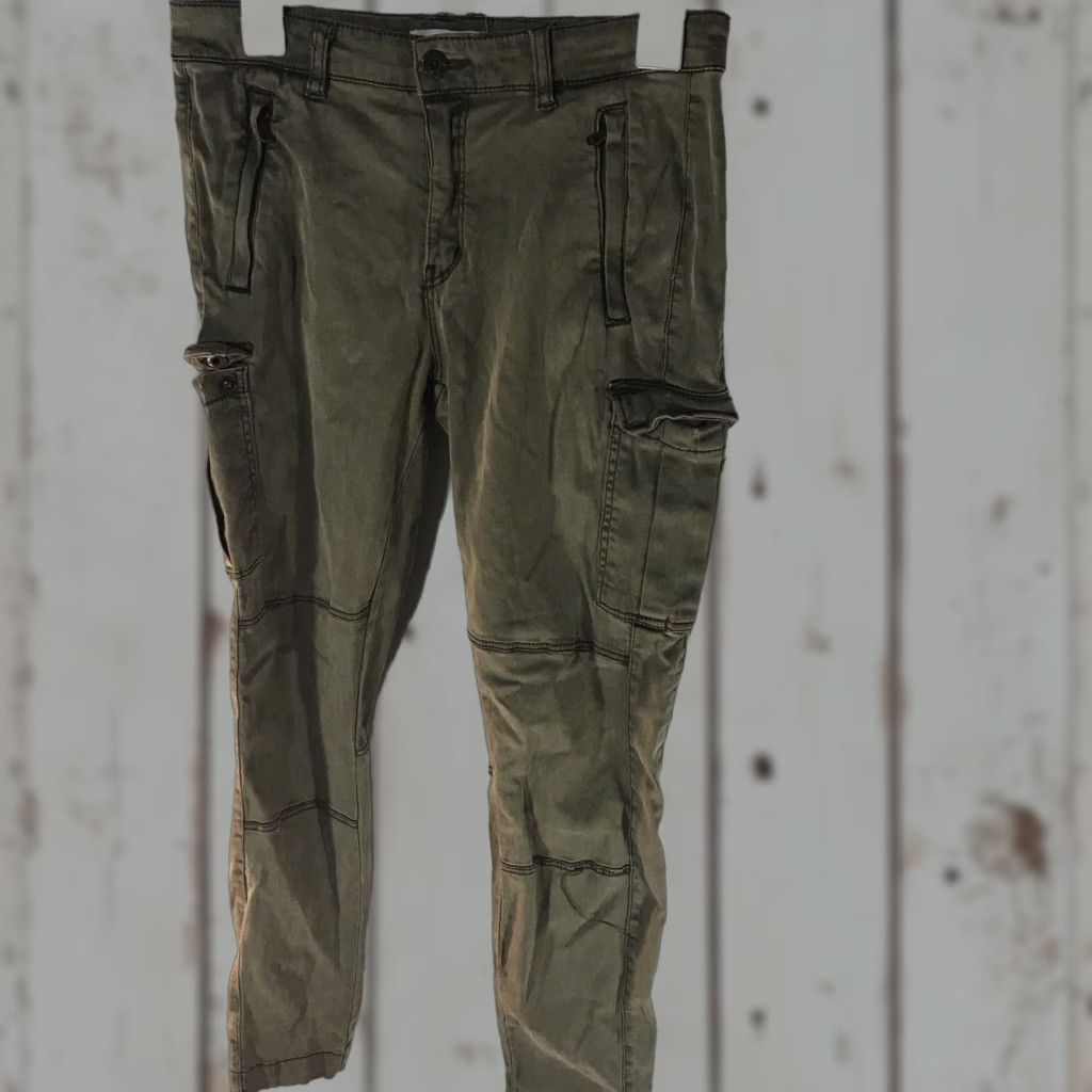 H&M Logg H&M Cargo Leggings Juniors Size 8 Womens Green Zippers Pockets Size 30" / US 8 / IT 44 - 1 Thumbnail