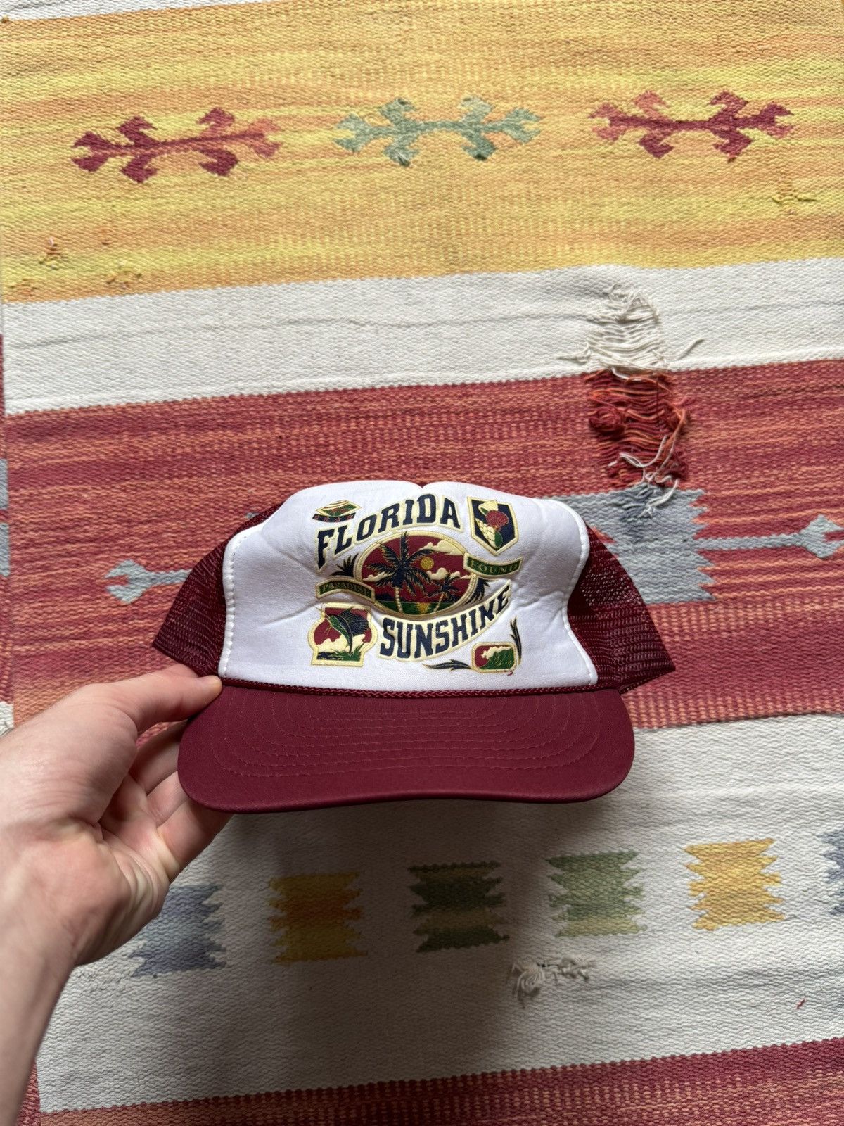 Other Vintage 90’s Florida USA Sunshine Trucker Hat Size ONE SIZE - 2 Thumbnail