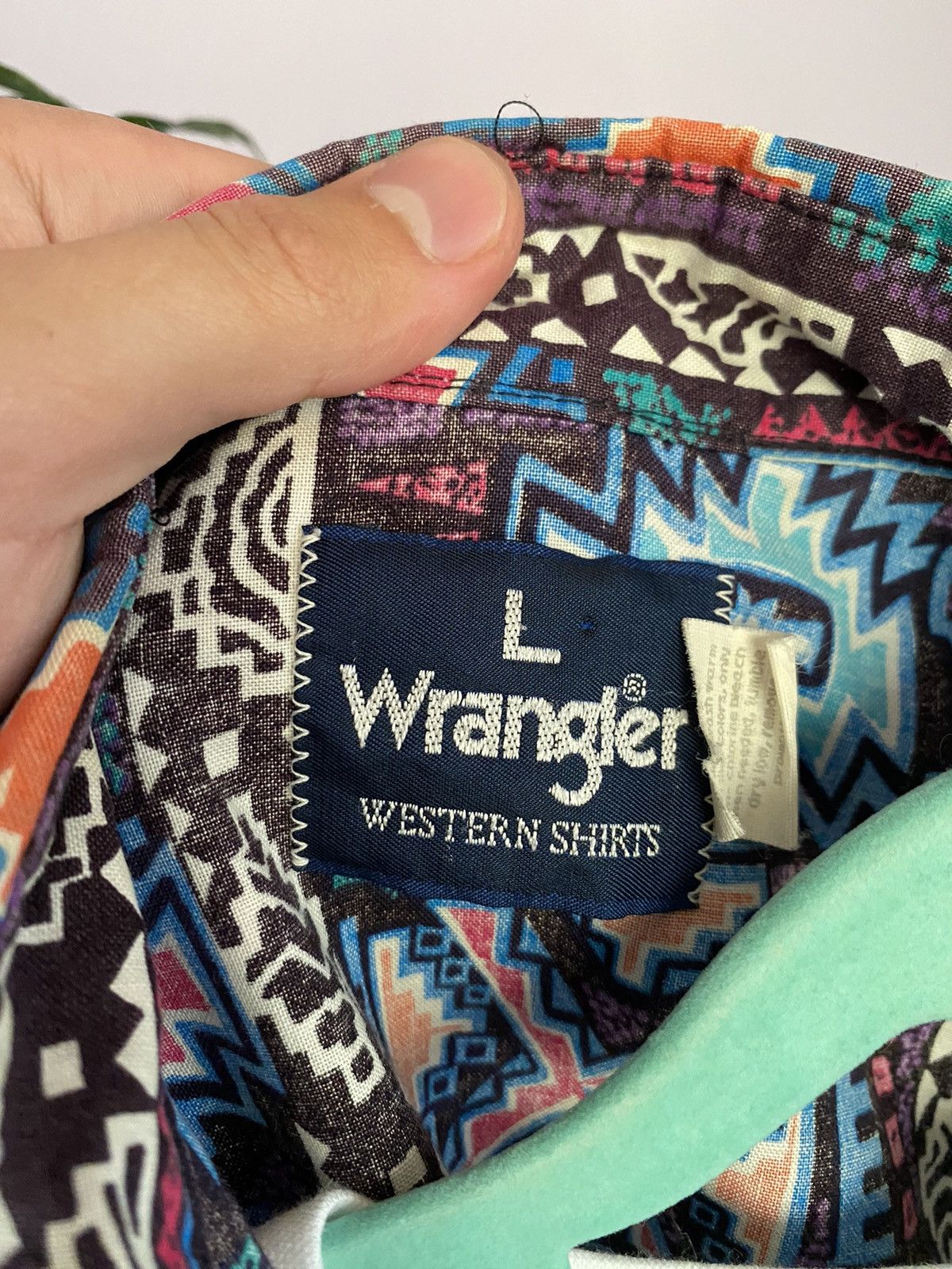 Cowboy Equipment Vintage Wrangler Western summer shirt Size US L / EU 52-54 / 3 - 7 Thumbnail