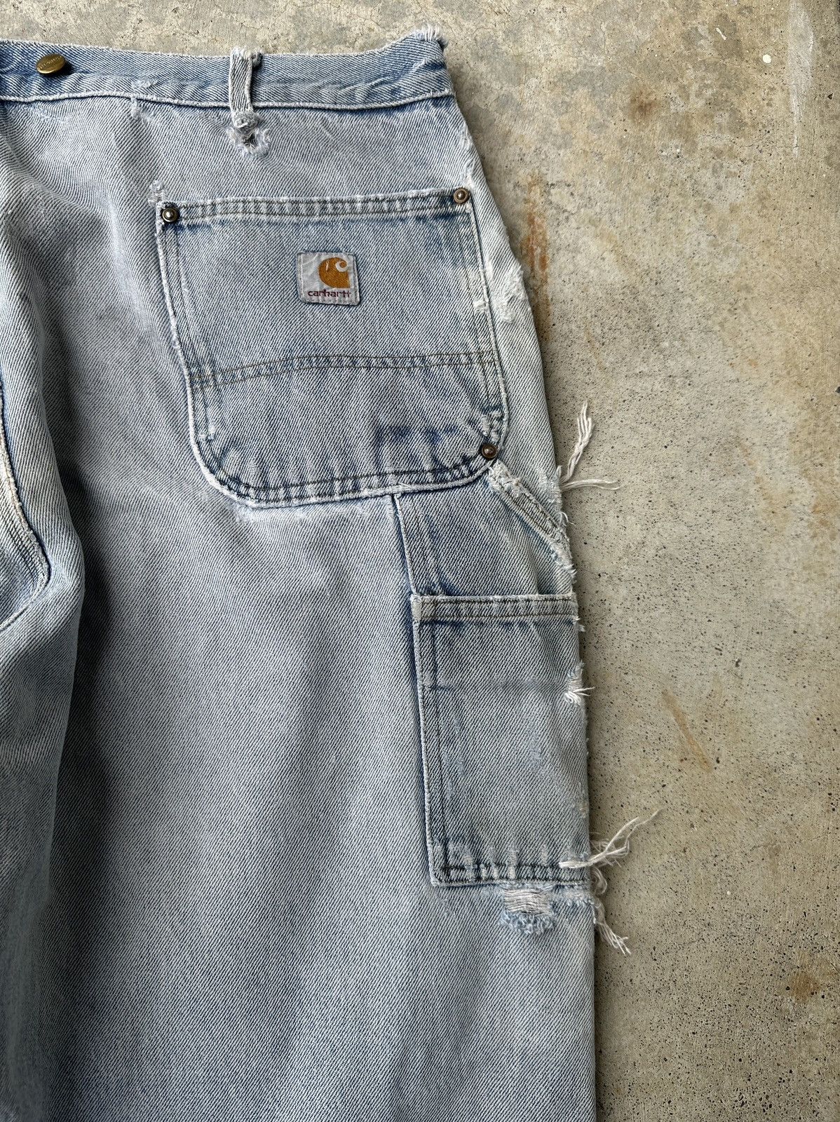 Carhartt Trashed Stonewash Doubleknee Dungaree Carpenter work pant Size US 42 / EU 58 - 10 Thumbnail