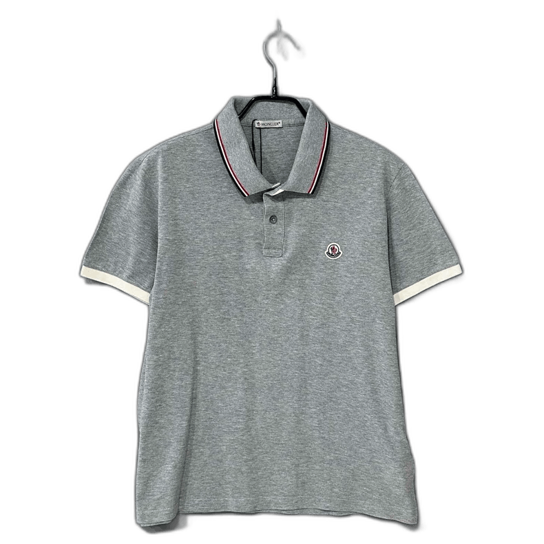 Moncler Gray Polo Shirt with Logo Size M / US 6-8 / IT 42-44 - 1 Thumbnail