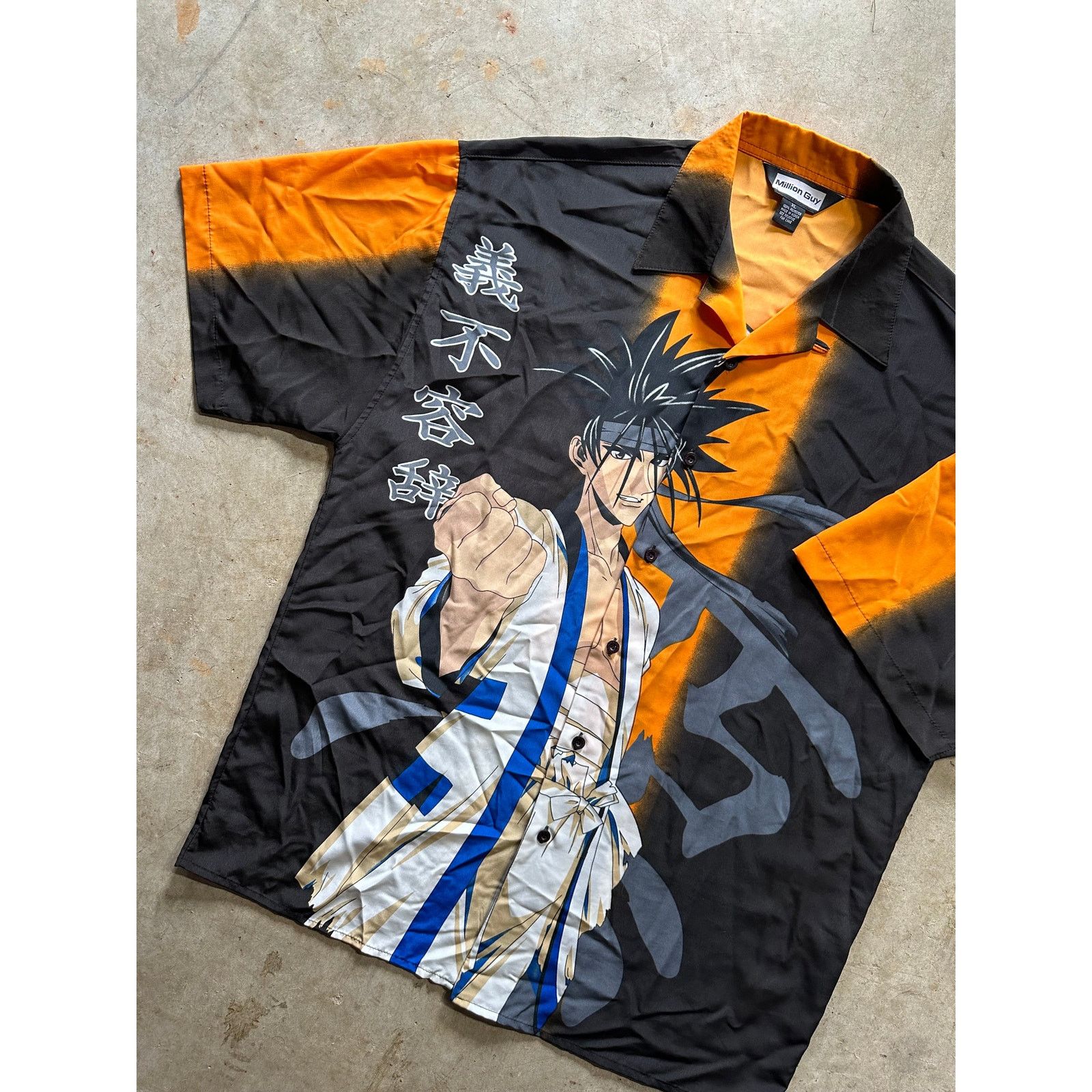 Vintage Vintage Million Guy Anime Button Up Polo Shirt XL Size US XL / EU 56 / 4 - 4 Thumbnail